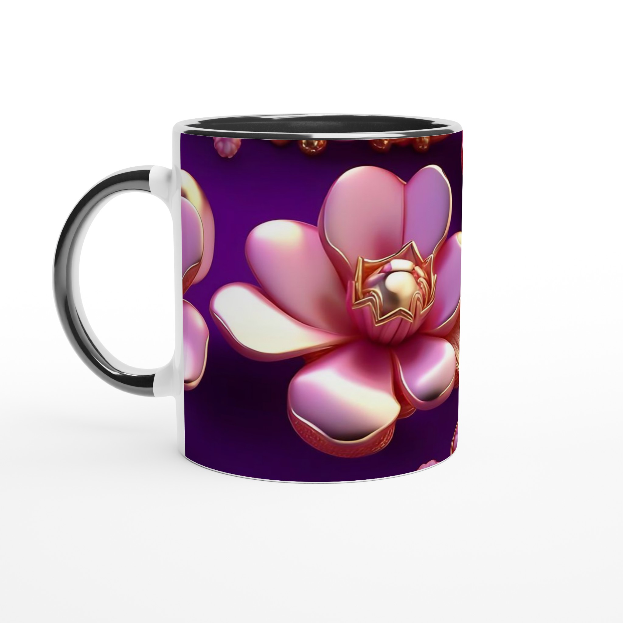 Vit 11oz Keramisk Mugg med Eleganta Rosa och Guldaccenter – Välj Din Favoritfärg 4 7a6538a8-099a-42ad-8391-284145c4bb88