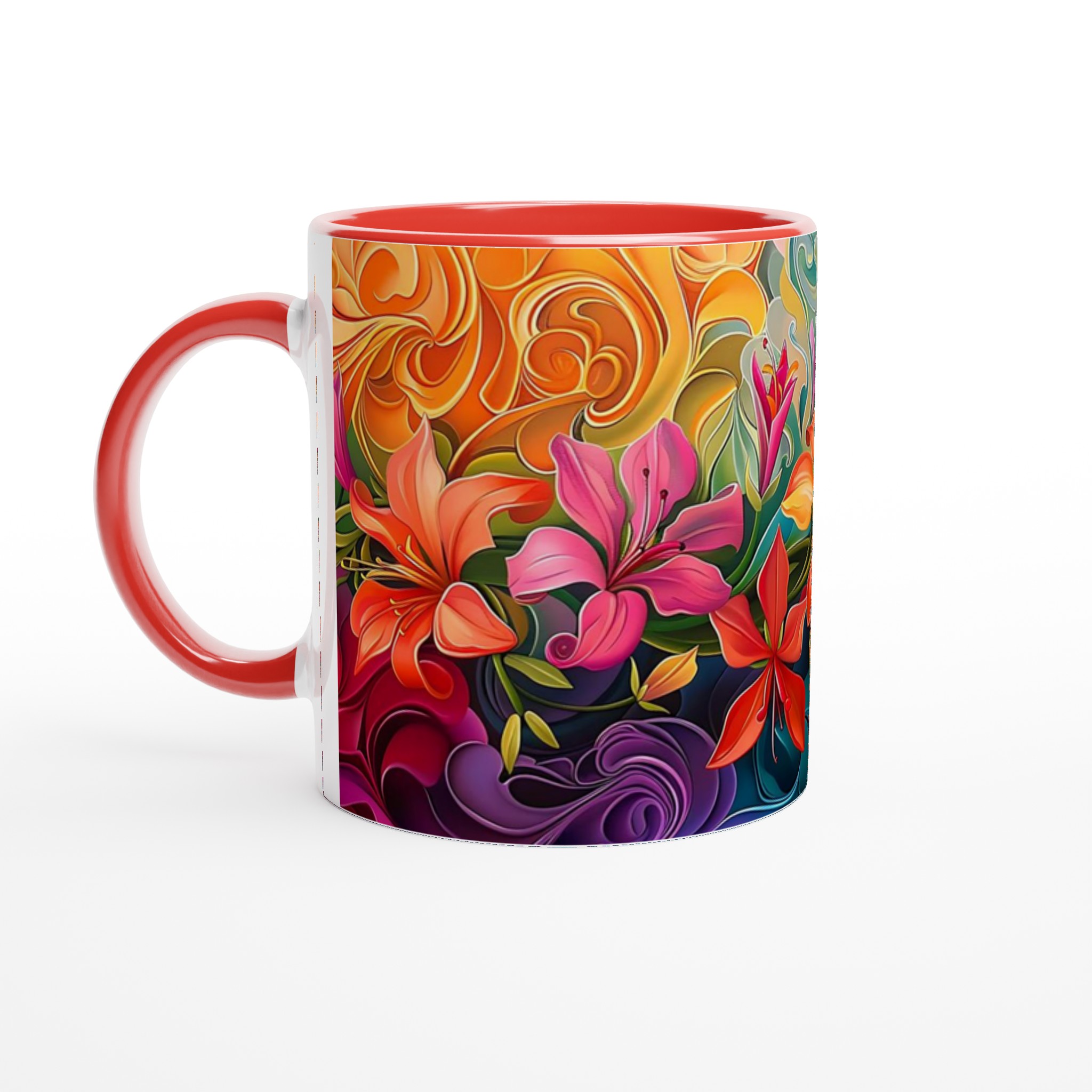 Färgsprakande Blomstermugg – 11 oz Keramikmugg i ditt val av 7 livfulla färger 5 7a6aaa35-bc48-43f2-835e-8e51db99883b