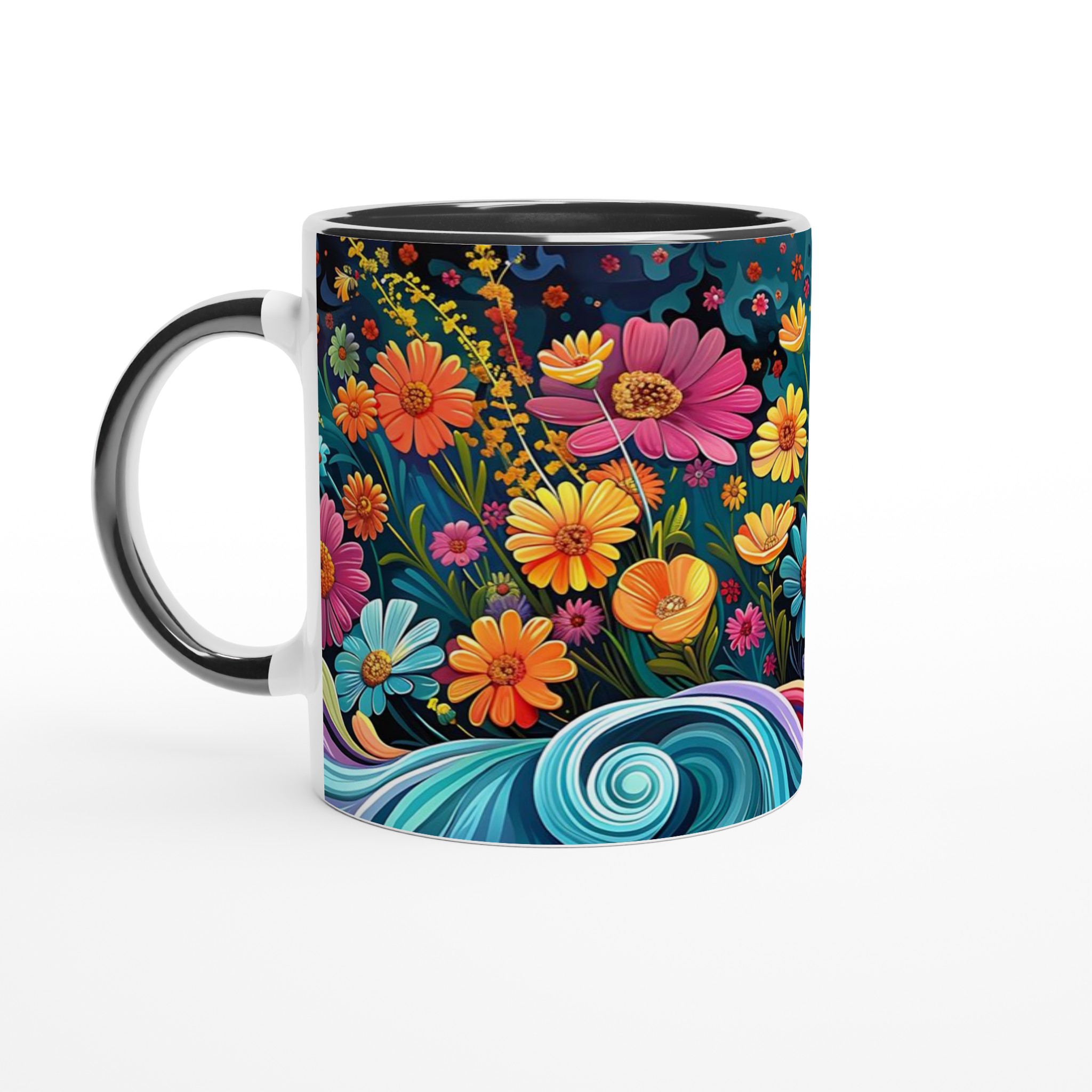 Blomstrande Fält Keramikmugg - 11oz färgglad kaffekopp för en konstnärlig start på dagen 4 7a88b390-0e25-48ef-a818-b590c75167a3