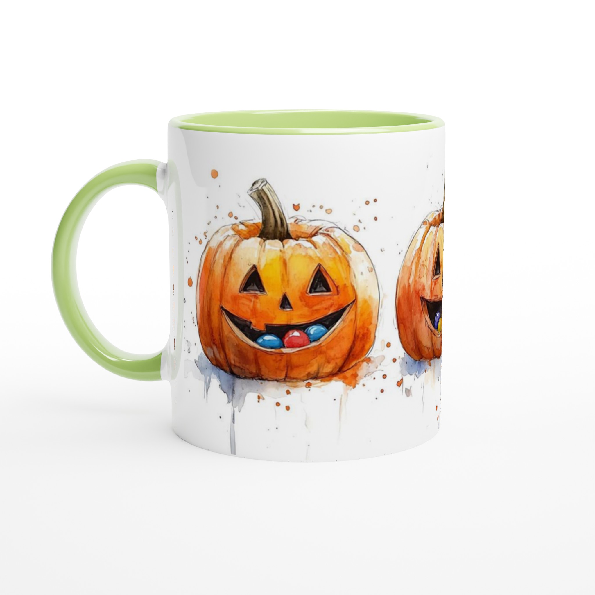 Glad Akvarell Pumpa Mugg – Levande Halloween Motiv på 11oz Keramisk Mugg 7 7a93fb79-0678-474b-8fb0-47bc08e08b6d