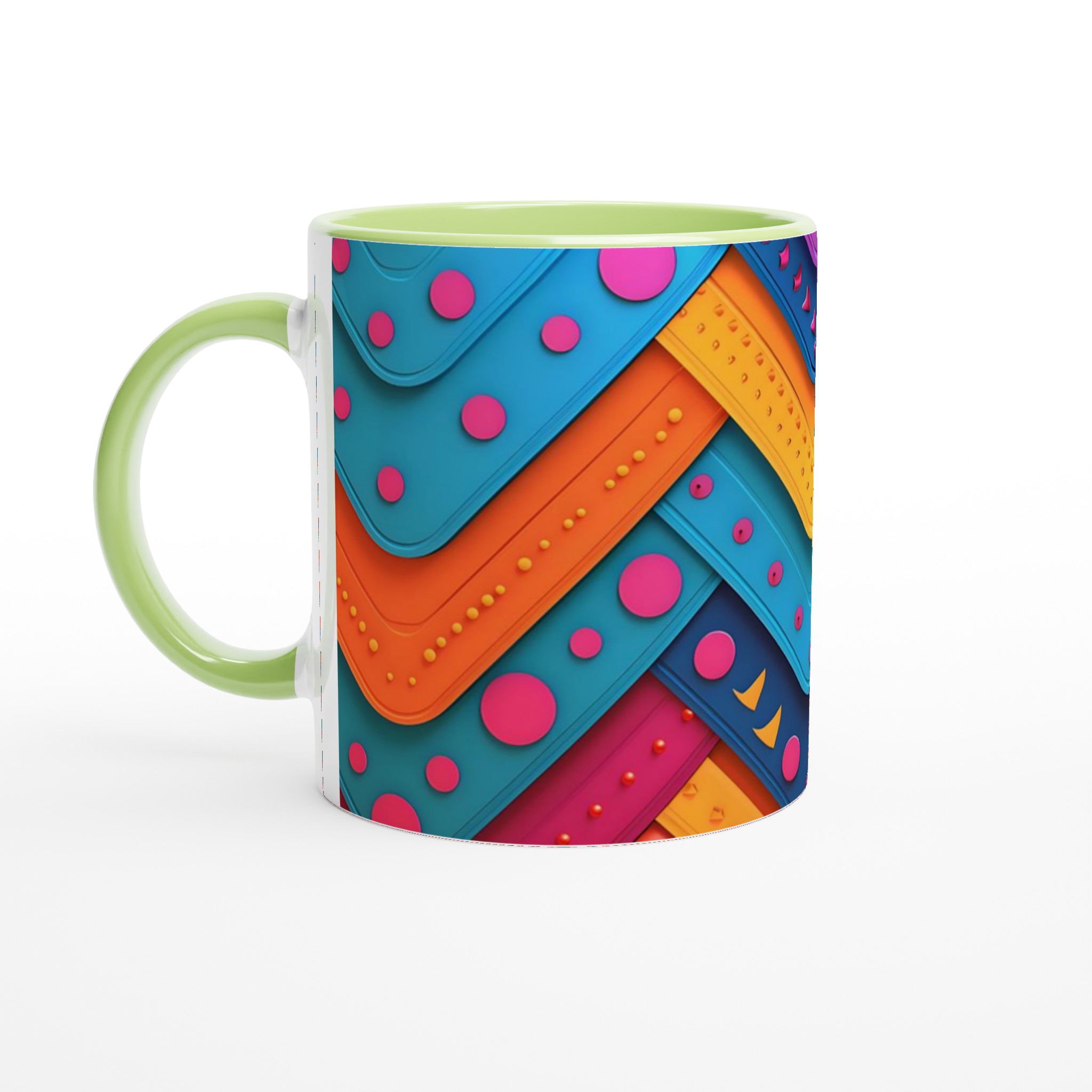 Mönstrad 11oz Keramisk Mugg - Livfulla Färgblock & Lekfull Design i Flera Färger 7 7af77644-ef46-4988-8ce7-7e4c0c62ff4d