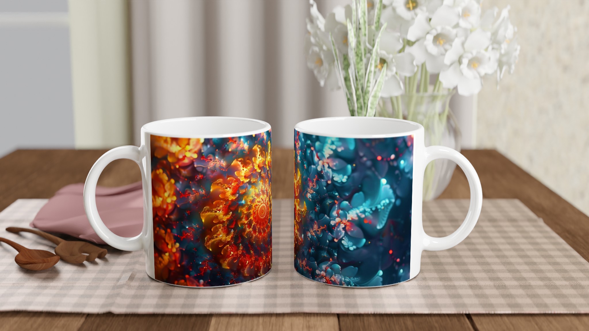 Abstrakt Spiral Keramikmugg - 11oz, Välj mellan 7 levande färger för din unika stil 10 7b197b34-8d0b-4b66-b264-54529eced7ec