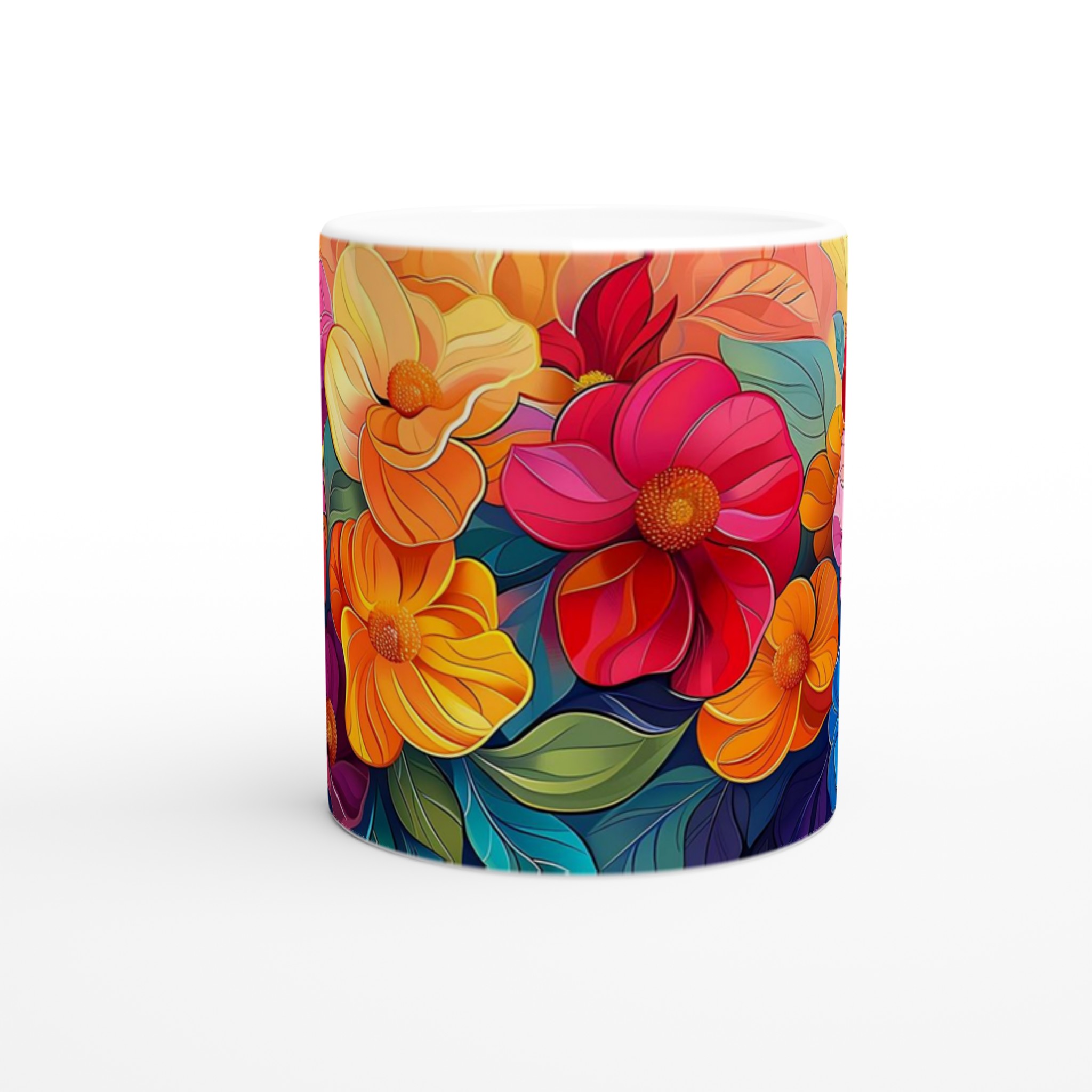 Färgsprakande Blomstermugg – 11oz Keramikmugg i Ditt Val av 7 Livfulla Nyanser 8 7b47fefd-5d90-49a2-8a08-756a389521c4