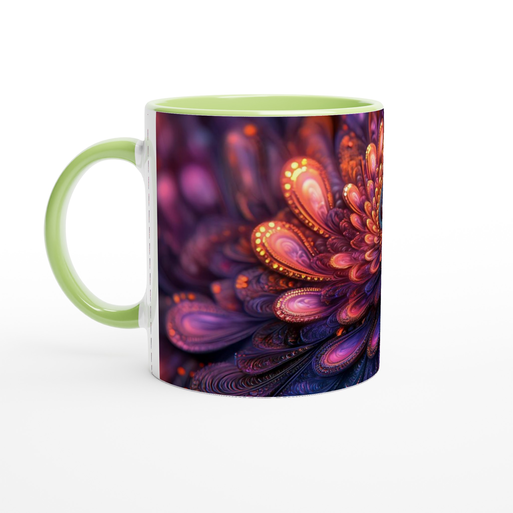 Kosmisk Blomster Keramisk Mugg – 11 oz Vit – Upplev Magisk Design i Varje Klunk 7 7b4aa14d-d387-4d6b-9dca-46f8fbf85dcc