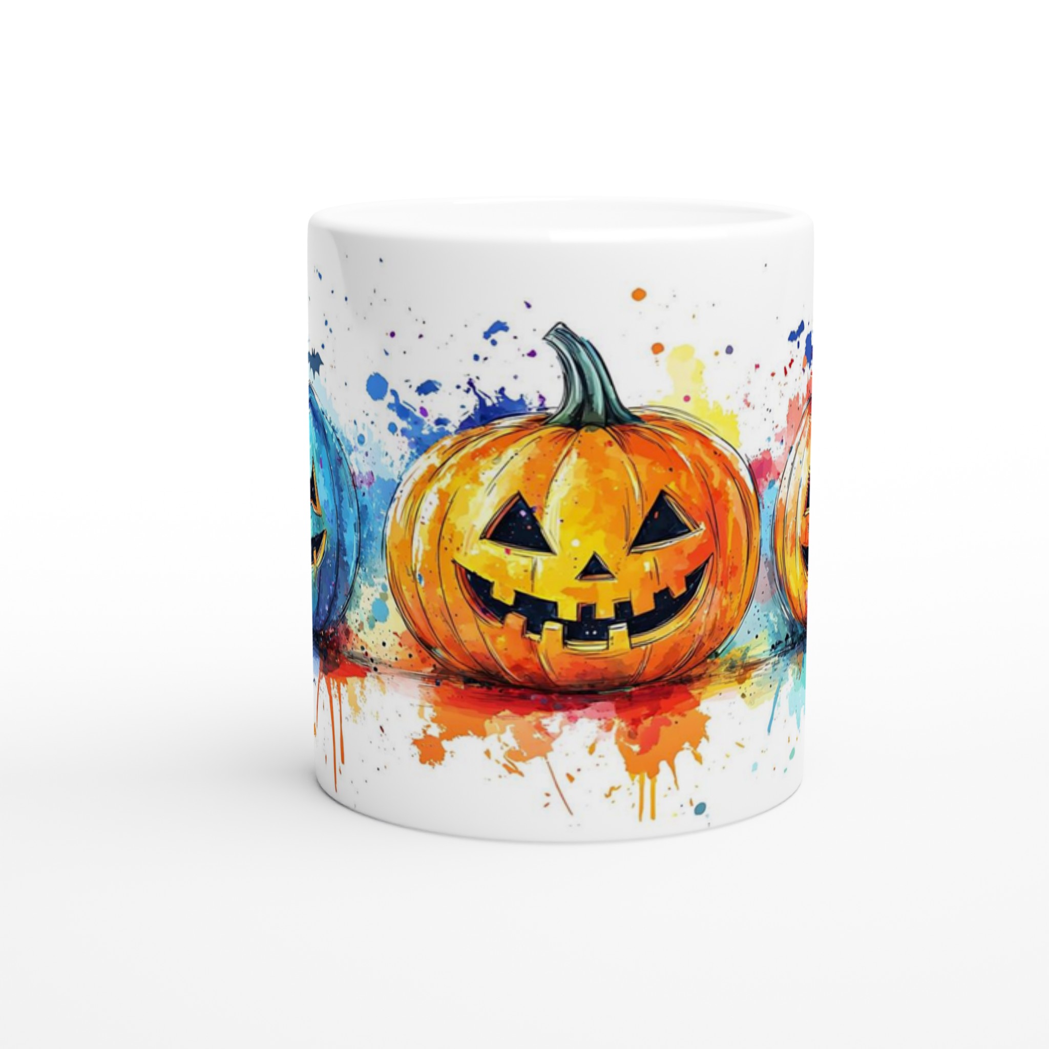 Färgsprakande Halloween-Mugg – Lekfull Jack-o'-Lantern i Akvarellstil, Välj bland 7 Livfulla Färger! 8 7b5e48c6-0e5a-41e5-9868-e95587474c2a