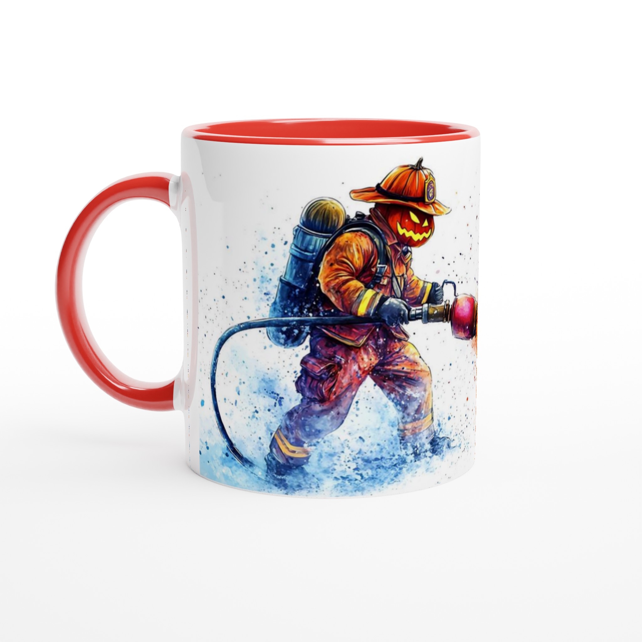 Pumpkin Firefighter Mug: Spooky Hero Watercolor Art in Your Choice of 7 Vibrant Colors 5 7b5f1ca4-2704-4c02-8075-2765b8f8c38c