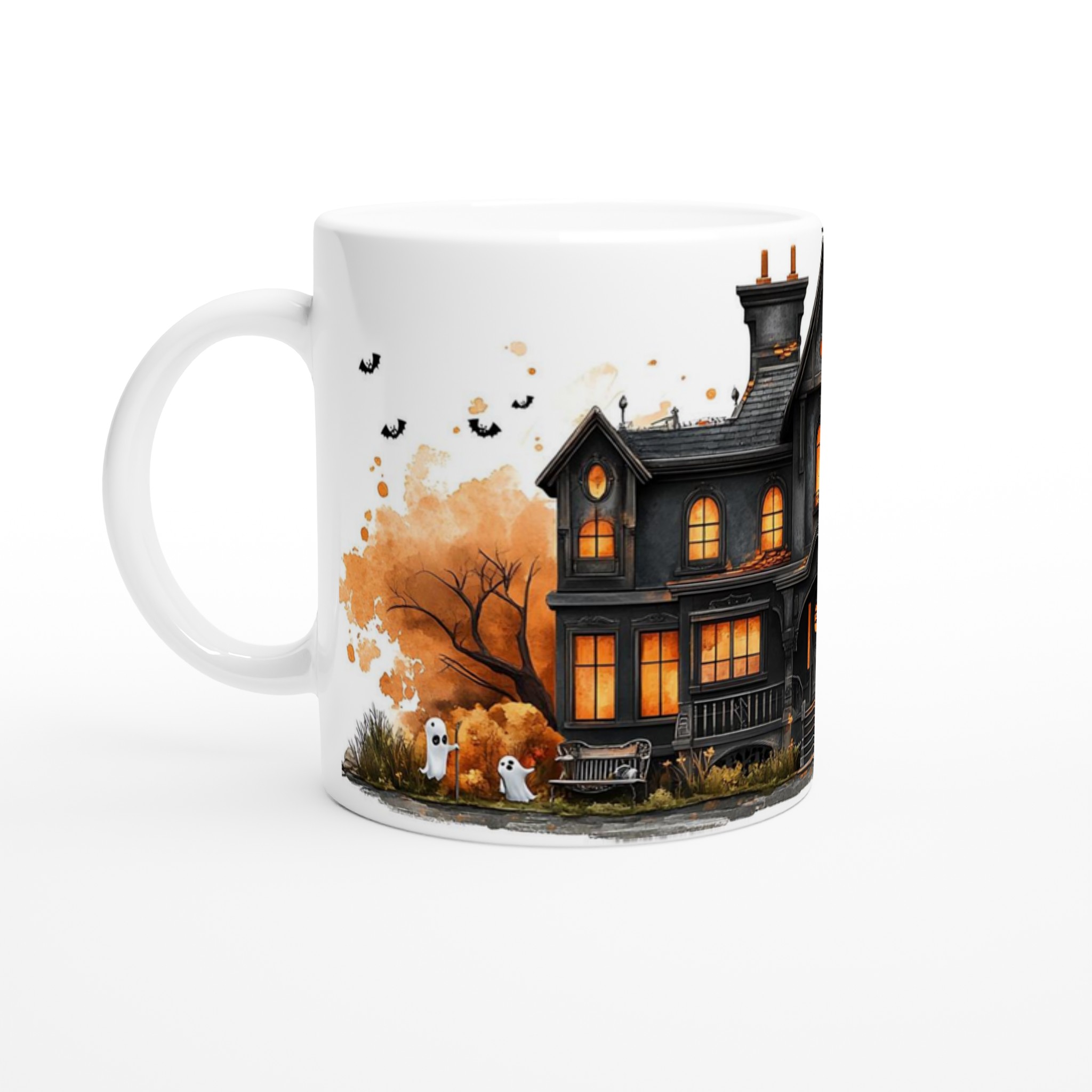 Mystisk Spökhus Mugg - Halloween Kaffemugg med Akvarellkänsla i Valfri Färg 1 7b7803df-1efc-4d22-a75b-6fcdca919896