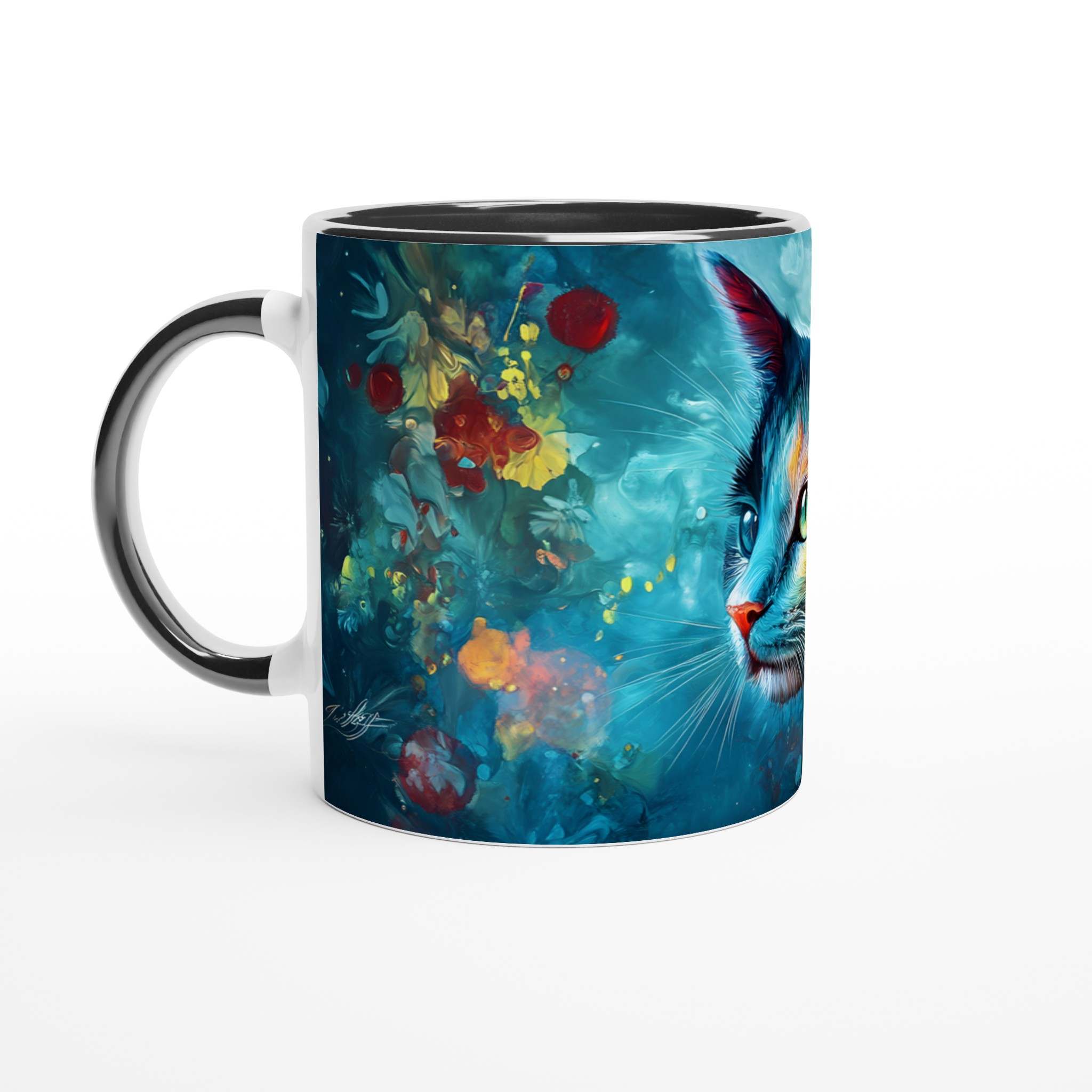 Färgsprakande Kattkonst Mugg – 11 oz Keramikmugg för kaffeälskare i sju levande färger 4 7bb4b479-94d7-4809-803d-6f39fa41ac39