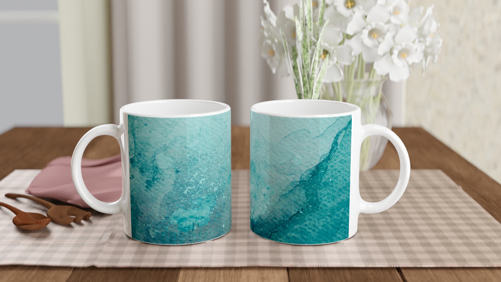 Vit 11oz keramisk mugg med elegant akvarellmönster – välj bland sju färgstarka keramiska nyanser 10 7bbc2e58-9727-4a3b-abed-57c0af3ab336