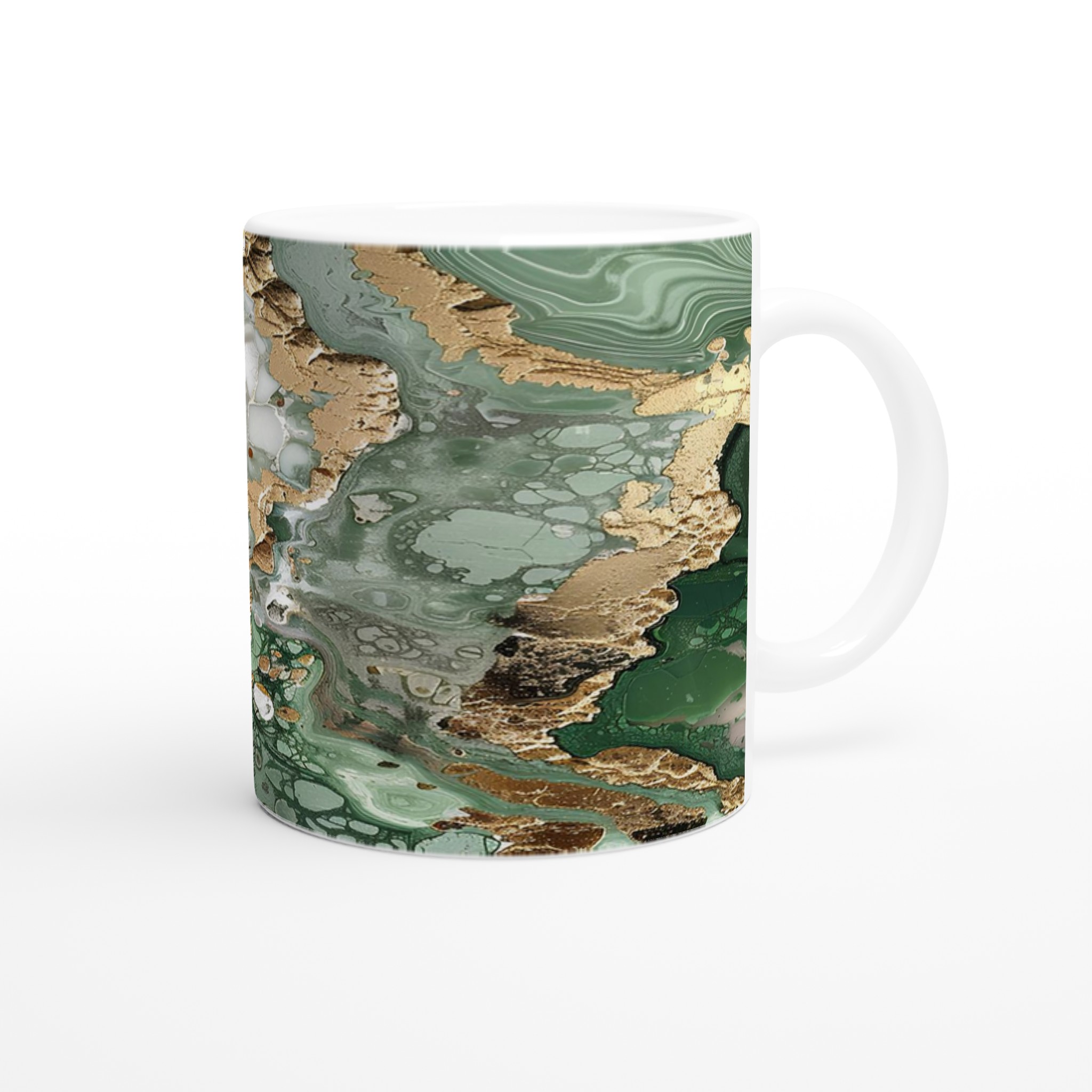 Abstrakt Marmor Mugg – Konstnärlig Design i Rosa, Grön & Guld – 11oz Keramisk Kaffekopp 9 7c38f567-bdfb-4fc4-abd9-99c142e25ad5