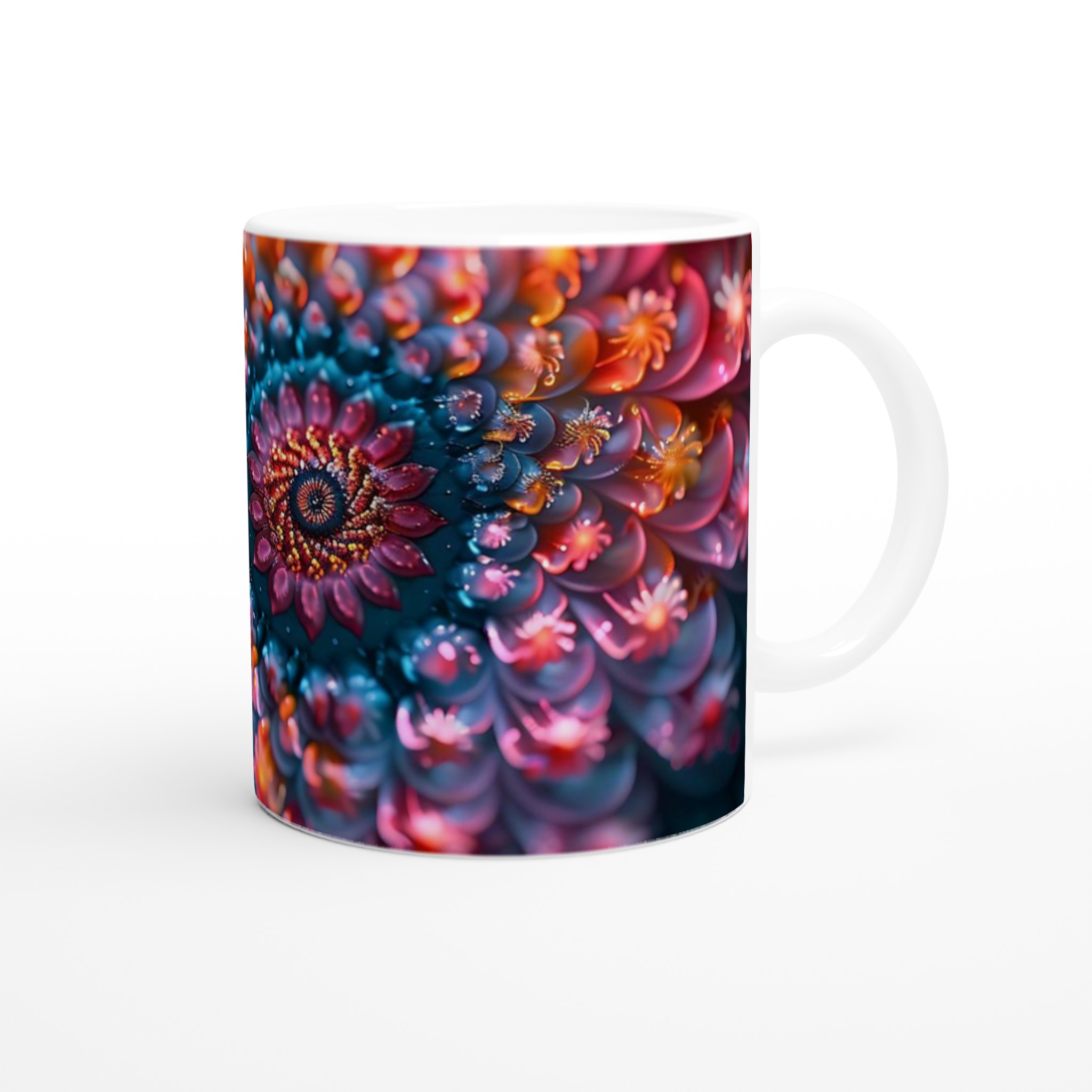 Abstrakt Fraktal Konst Mugg – Levande Blomsterdesign i Din Valda Färg 9 7c4c151e-5b75-4db7-b874-fcb6c887dbde
