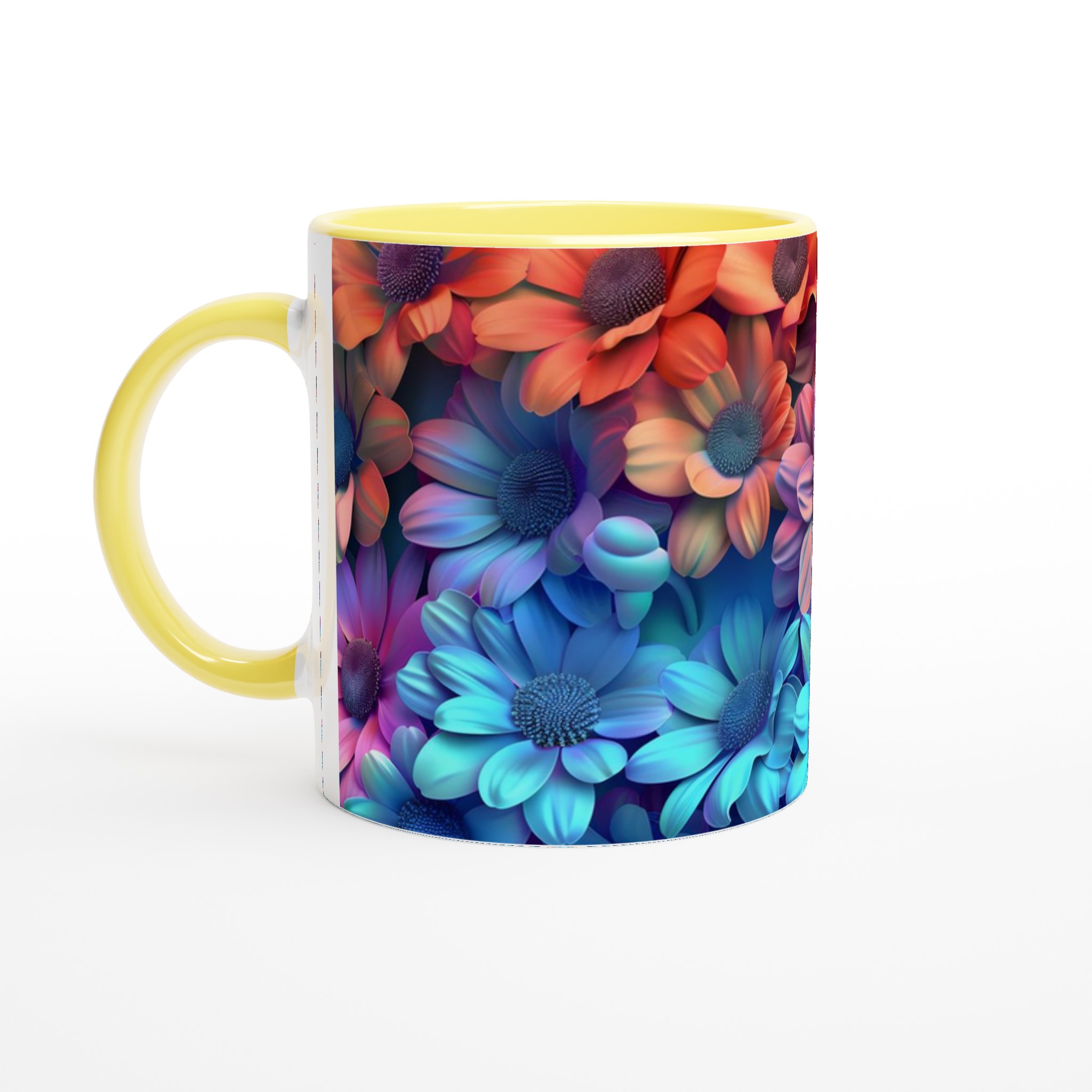 Färgsprakande Blomstermugg – 11 oz Keramikmugg i ditt Val av Sju Livfulla Färger 3 7c502223-5c3f-462f-97a1-72b1cdb0d22b