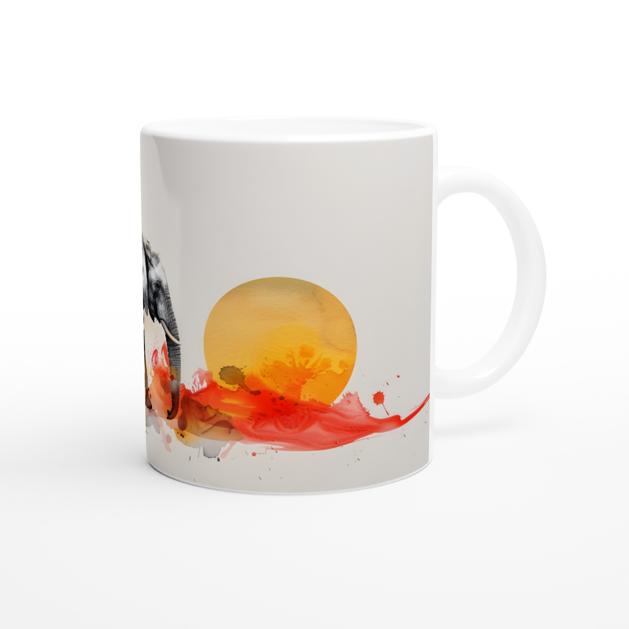 Abstrakt Solnedgång Elefant Mugg – 11oz Keramisk Mugg i Valfri Färg 9 7ca4c4b9-0b5c-4c47-9020-7d18ab537ab0