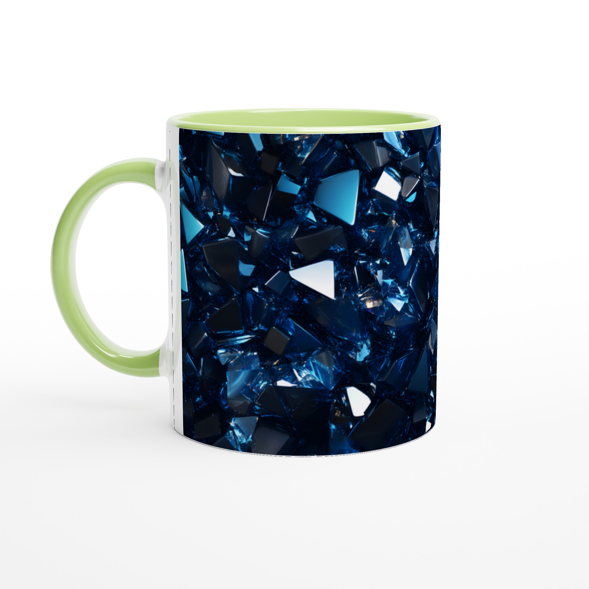 Glänsande Blå Diamantmönstrad 11oz Keramisk Mugg – En Juvel för Ditt Kaffe 7 7cd126db-2c10-4ceb-8194-80da62780c71