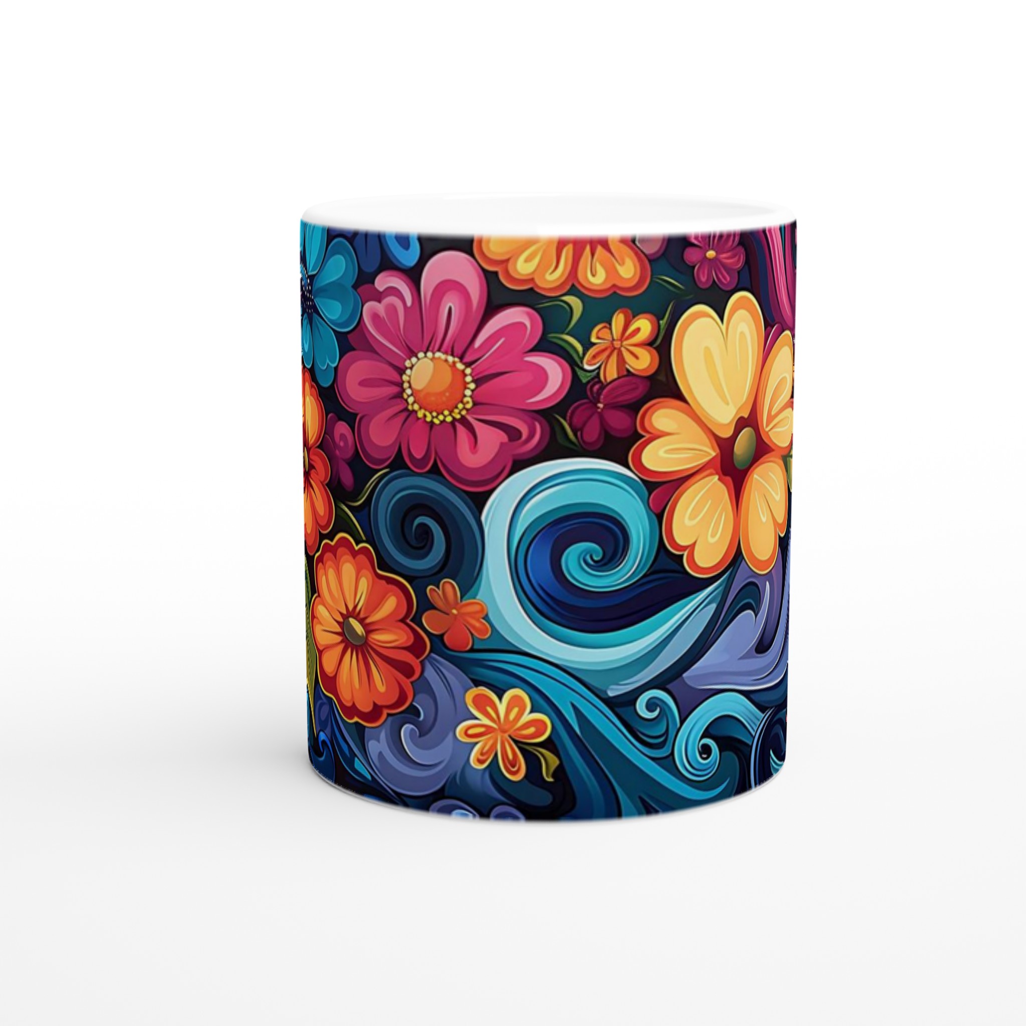 Färgsprakande Blomstermugg – 11oz Keramikmugg i Levande Nyanser för En Glädjefylld Start på Dagen 8 7cd30138-5352-4bd8-a8aa-b73774137a56
