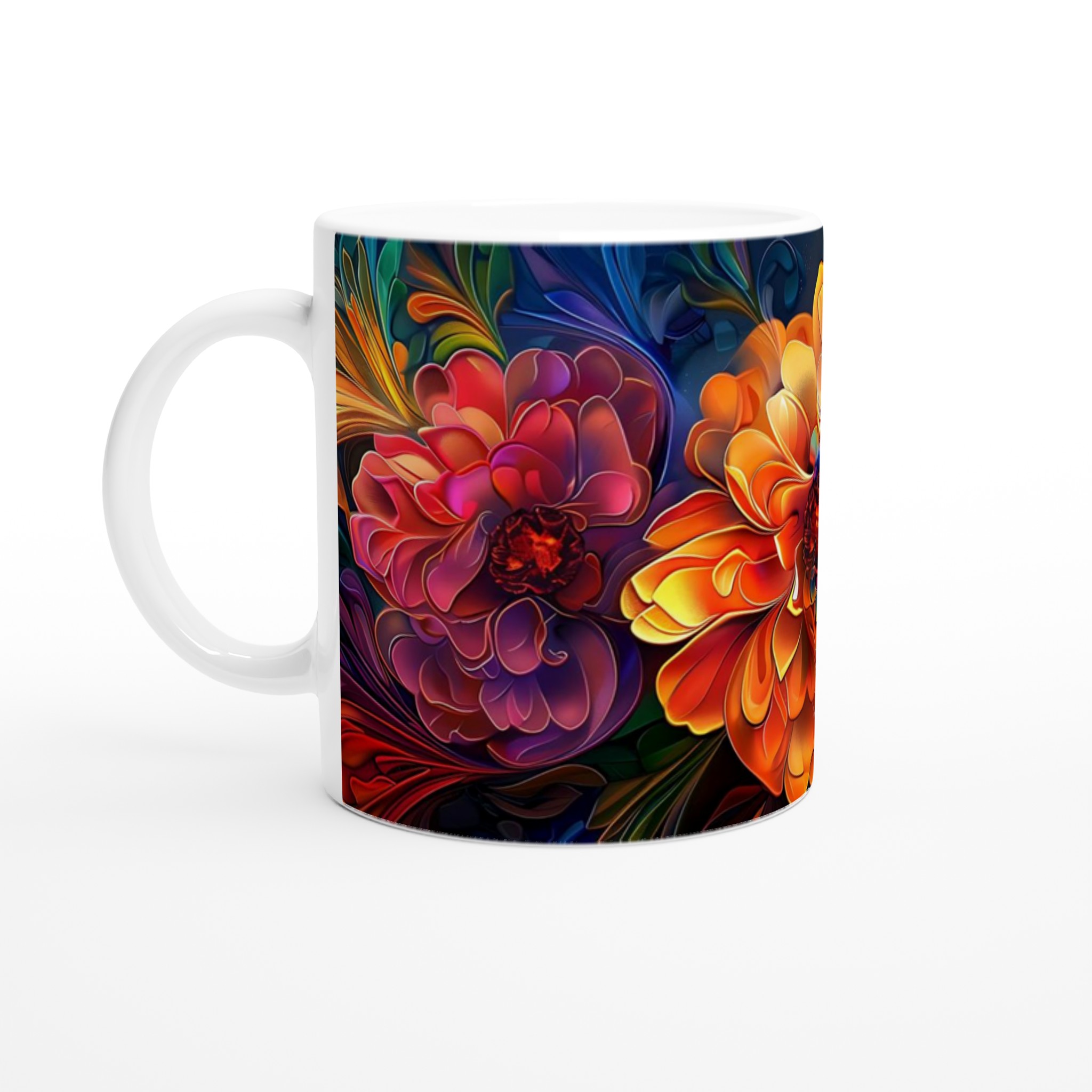 Abstrakt Blomster Keramikmugg 11oz – Levande Konst för Dina Fikastunder 1 7ce5ad31-970b-4a61-a080-96ad18f48bbf