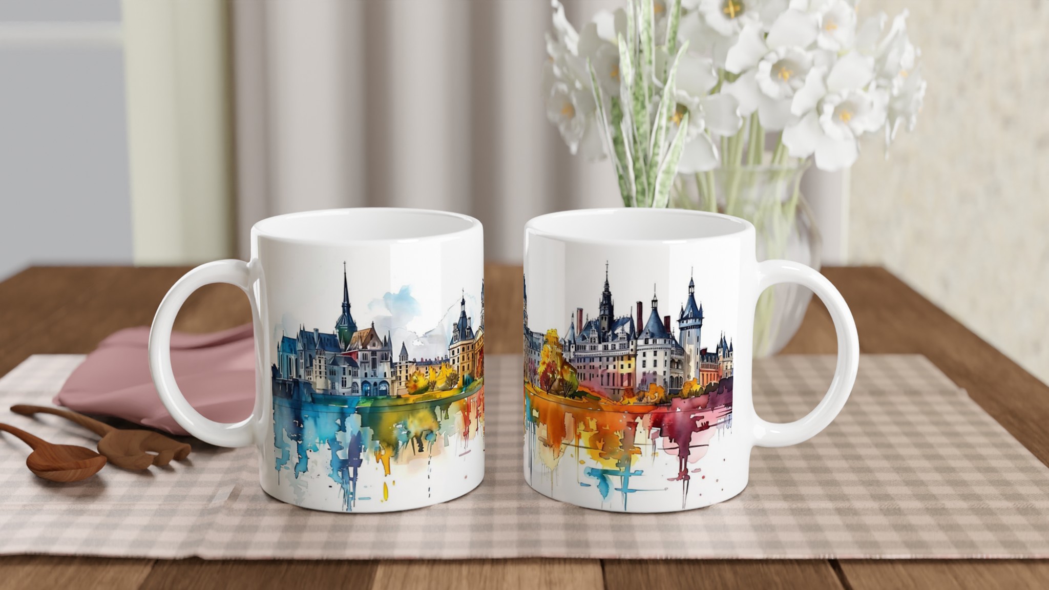 Akvarell Stadssilhuett Mugg – Livfull Konst för Kaffeälskaren i Ditt Val av Färg 10 7cf3028d-4c7f-4daa-9fbe-7bae75115ed9