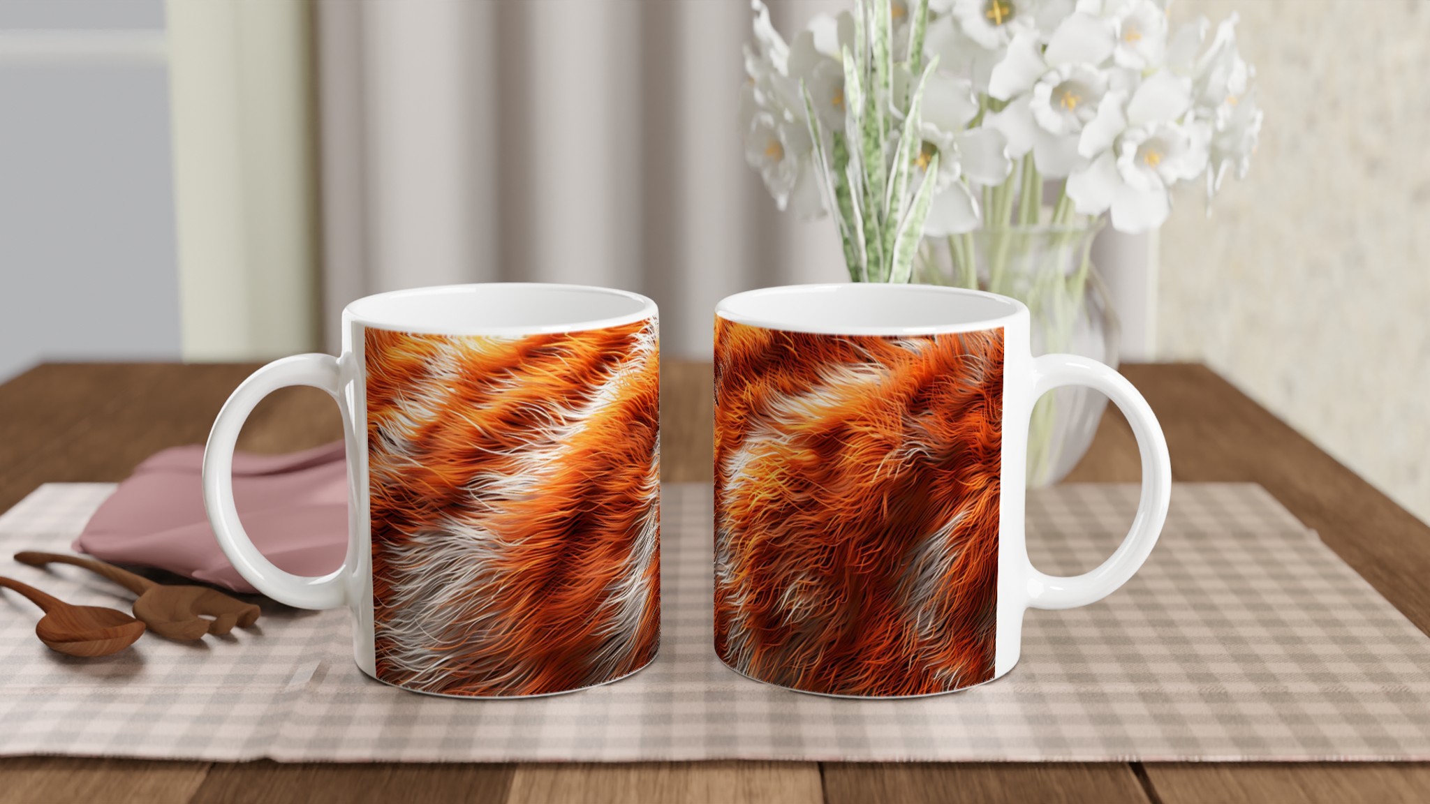 Vit 11oz keramisk mugg med livfullt orangerött och vitt mönster – välj din favoritfärg på keramikmuggen 10 7cf89709-570e-4d6d-88b8-f55a27cf4fa2