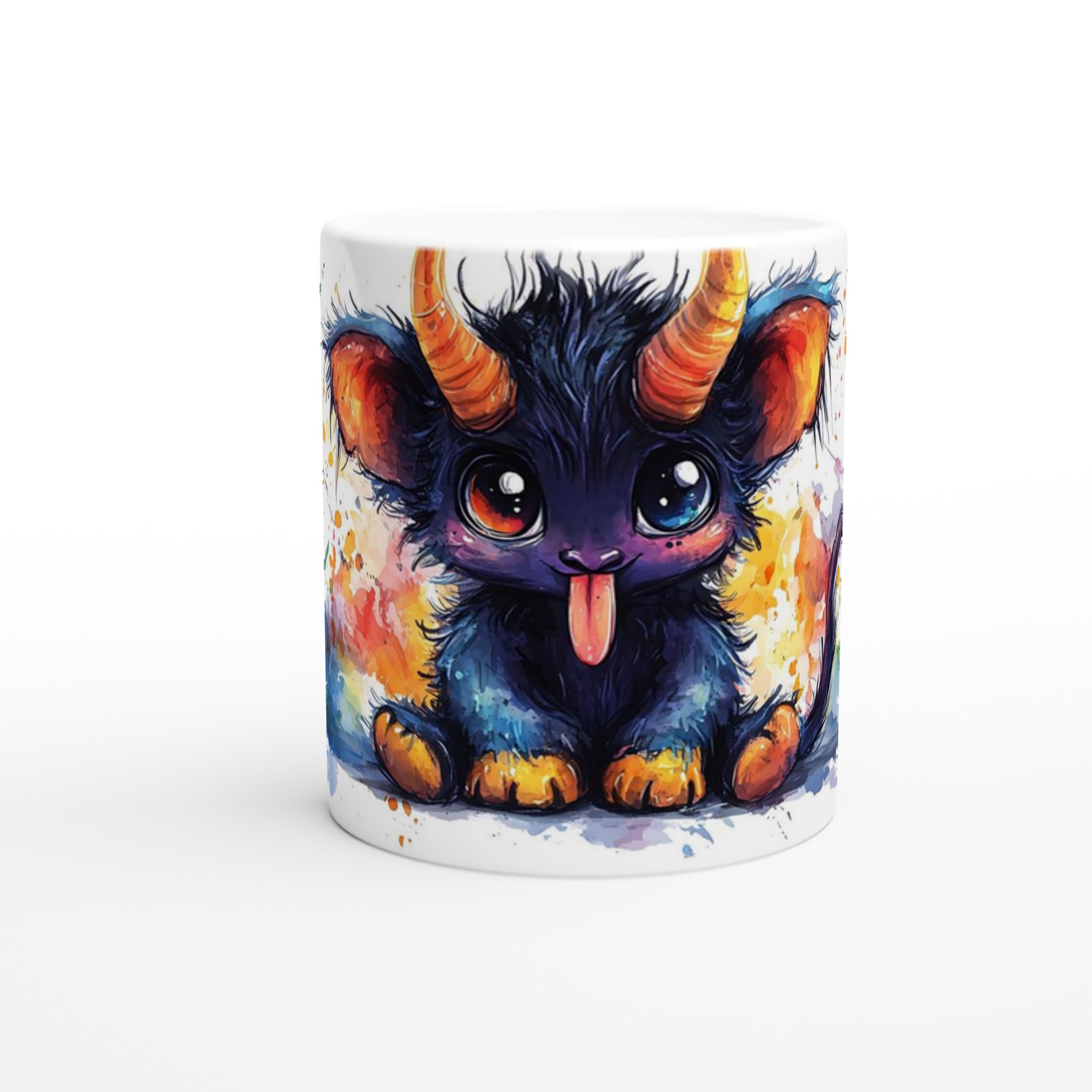 Söt Liten Djävul Keramikmugg – Färgglad Akvarell Stil 11oz Kaffemugg 8 7cf93b83-2787-4fbc-893c-2a87482f035d