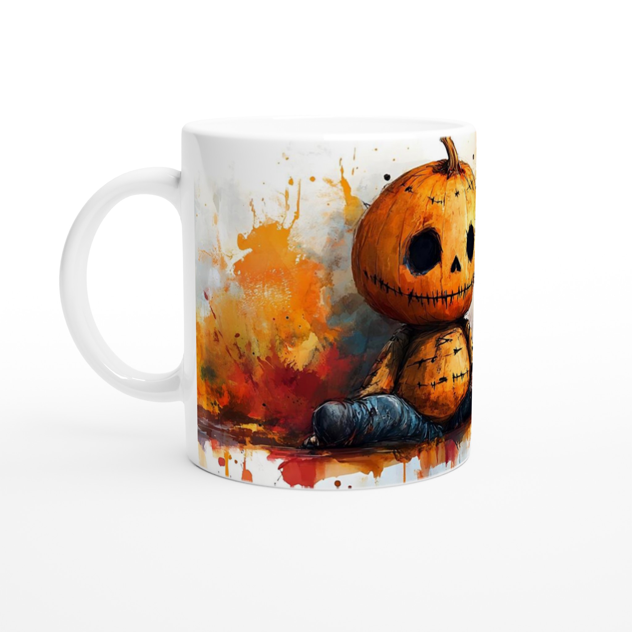 Unik Halloween Pumpa Mugg - Konstnärlig Akvarell Stil 11oz Keramikmugg i Valfri Färg 1 7cfc2a72-4574-421f-a96f-22ce5d896a5b