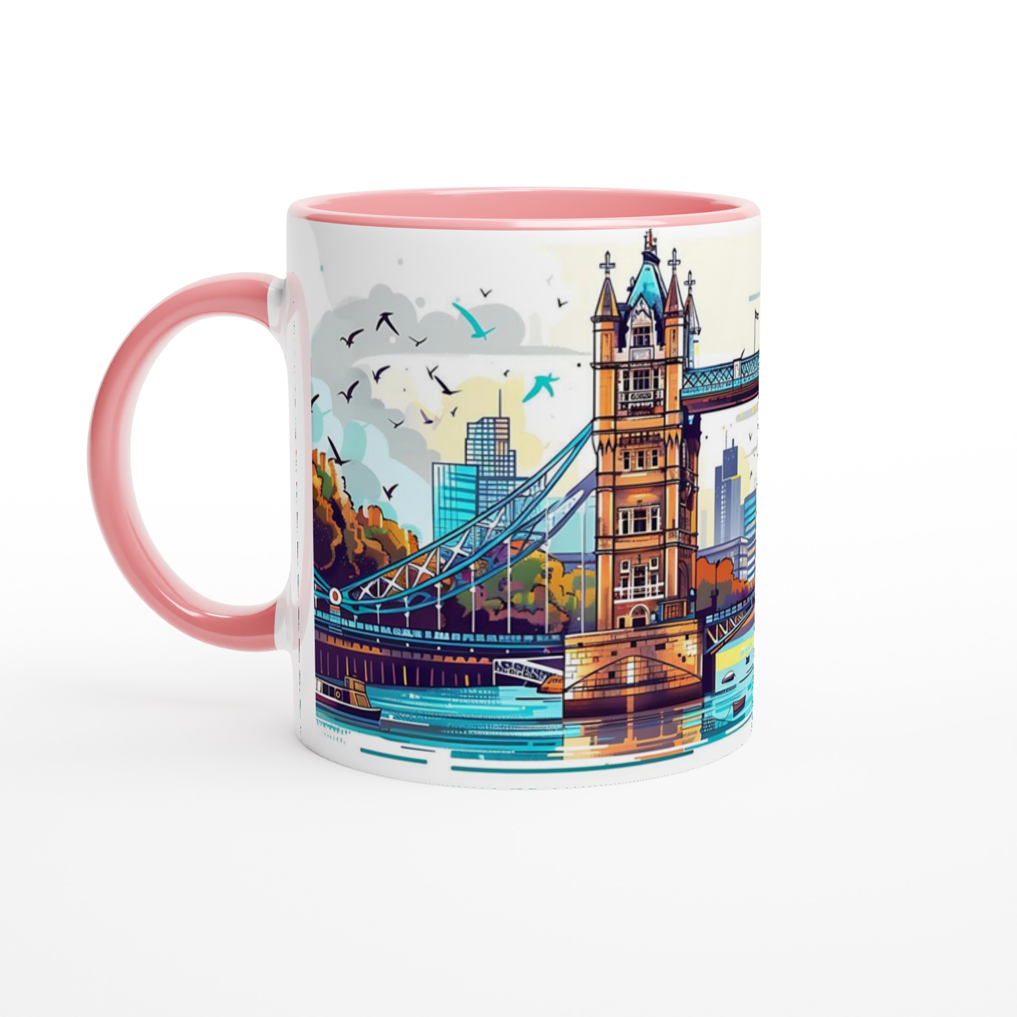 London Bridge Akvarellmugg – Konstnärlig 11oz Keramikmugg i ditt färgval 6 7d36911b-254c-400e-9064-619371aea166