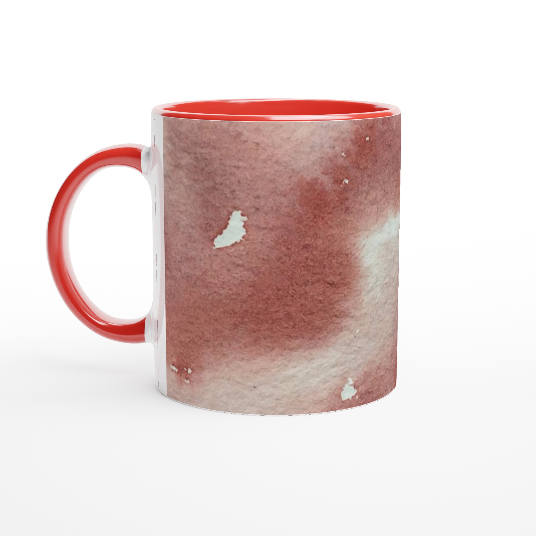 Vit 11oz keramisk mugg med konstnärlig akvarelldesign i mjuka jordtoner 5 7d4fa4c4-0c35-4d36-bfc5-a58bcfbea0d1