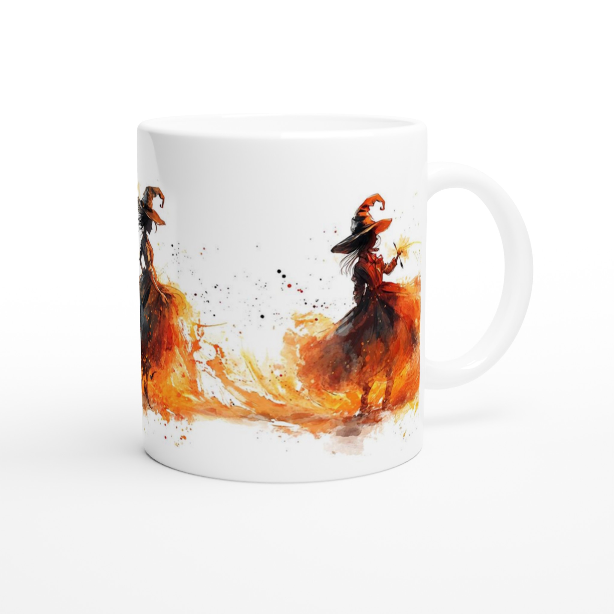 Spooky Watercolor Halloween Witch & Pumpkins 11oz Keramisk Mugg – Välj bland 7 Förtrollande Färger! 9 7d996615-cf3b-4105-8198-9785c1302d30