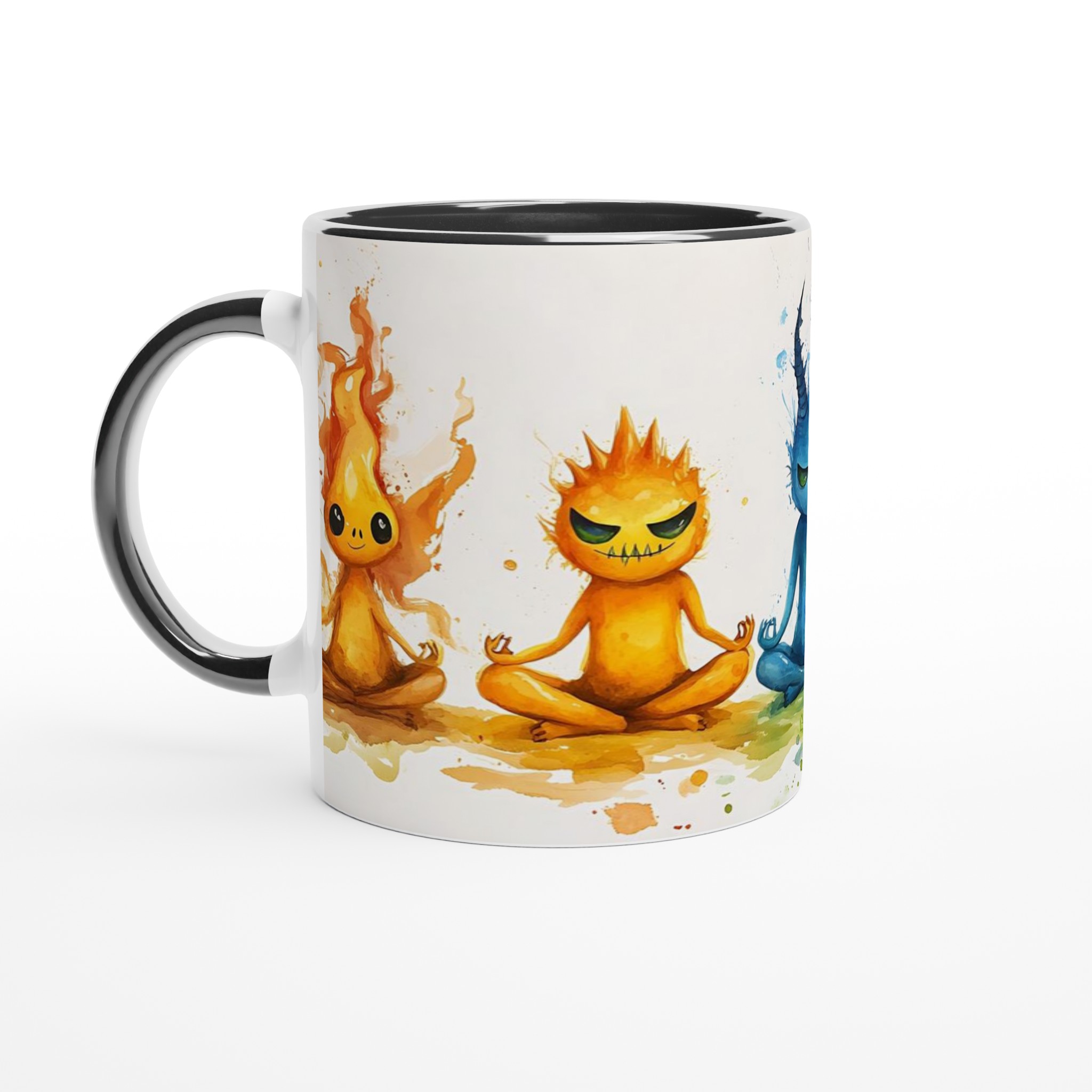 Meditating Elemental Spirits Keramikmugg - 11oz Konstnärlig Kopp för Balans & Glädje 4 7de89aec-c460-4bfc-b728-a2faa19d4fcf