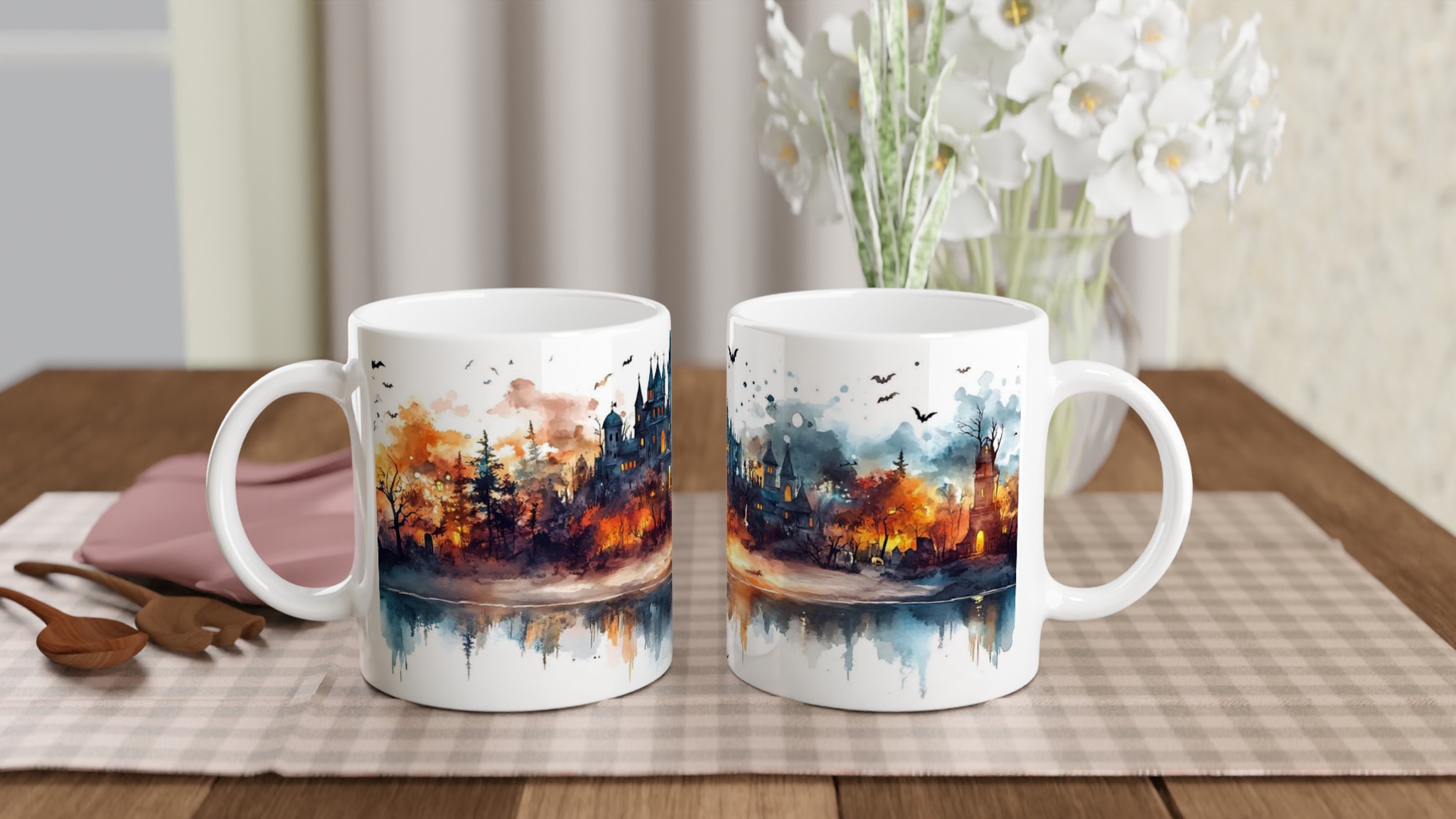 Mystisk Slott-mugg i Akvarell – 11 oz keramisk mugg för Halloween & Sagofantaster 10 7e1219cc-16b3-4d40-9a74-f9043605b293