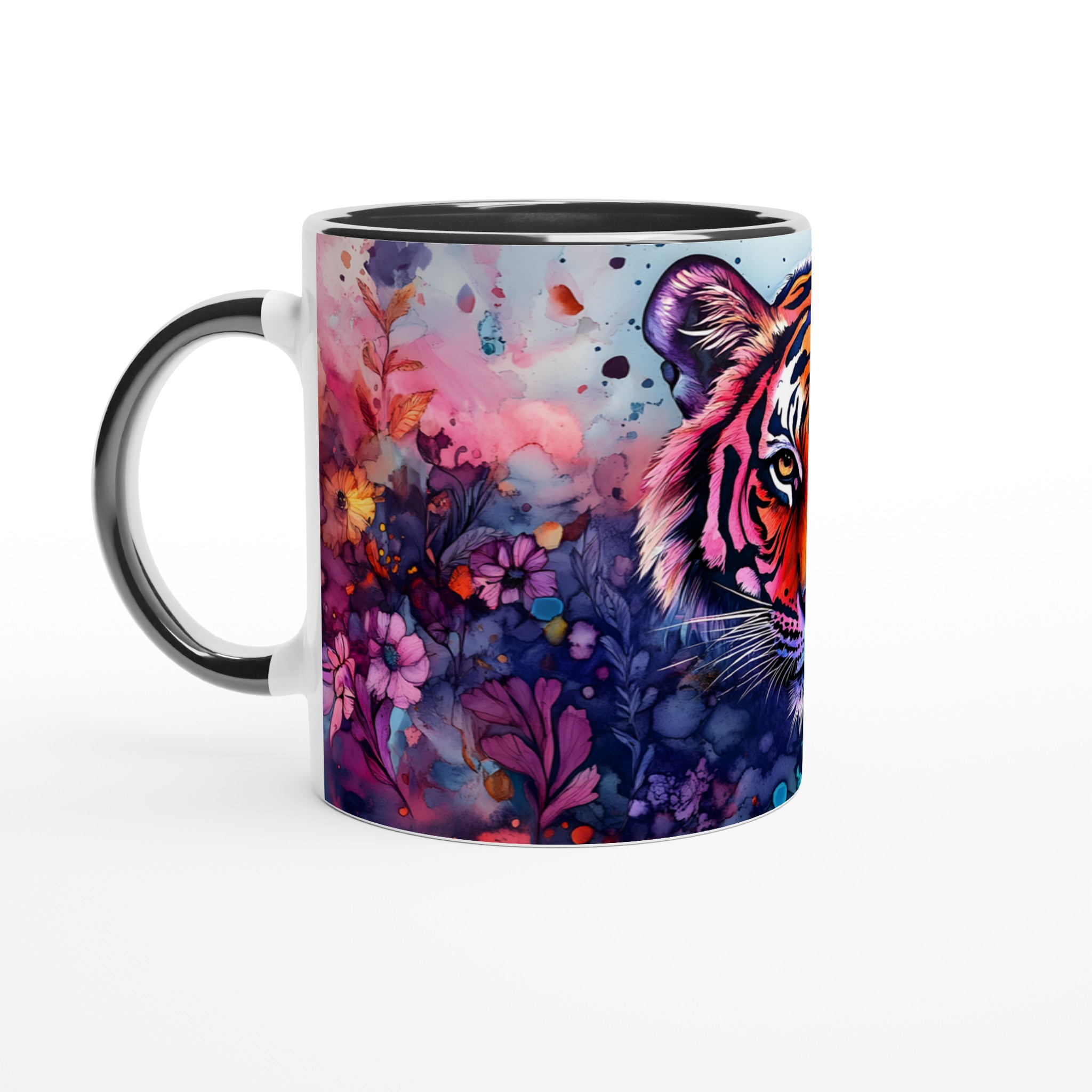 Abstrakt Akvarell Tiger Mugg – Vibrerande Konst på 11oz Keramik, Välj Din Favoritfärg! 4 7e2d22f7-713c-4f60-8178-f67b315938c3