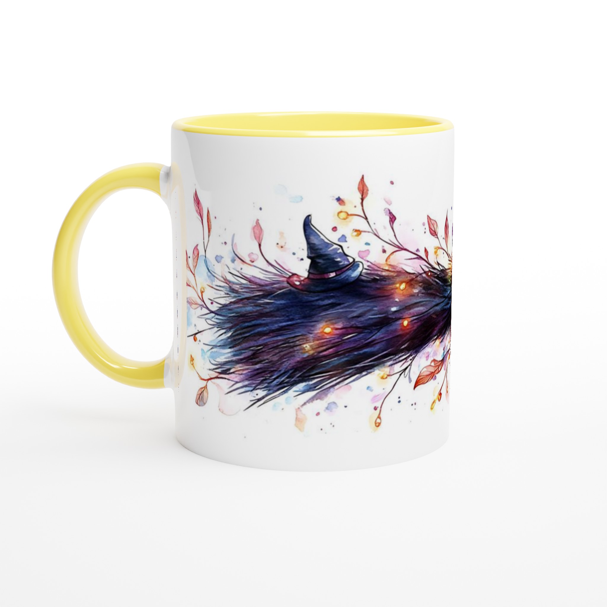 Magisk Häxkvast Mugg - 11oz Keramikmugg med Akvarelldesign & Personliga Färgval 3 7e387126-240a-45b3-b900-5d02897a4f12