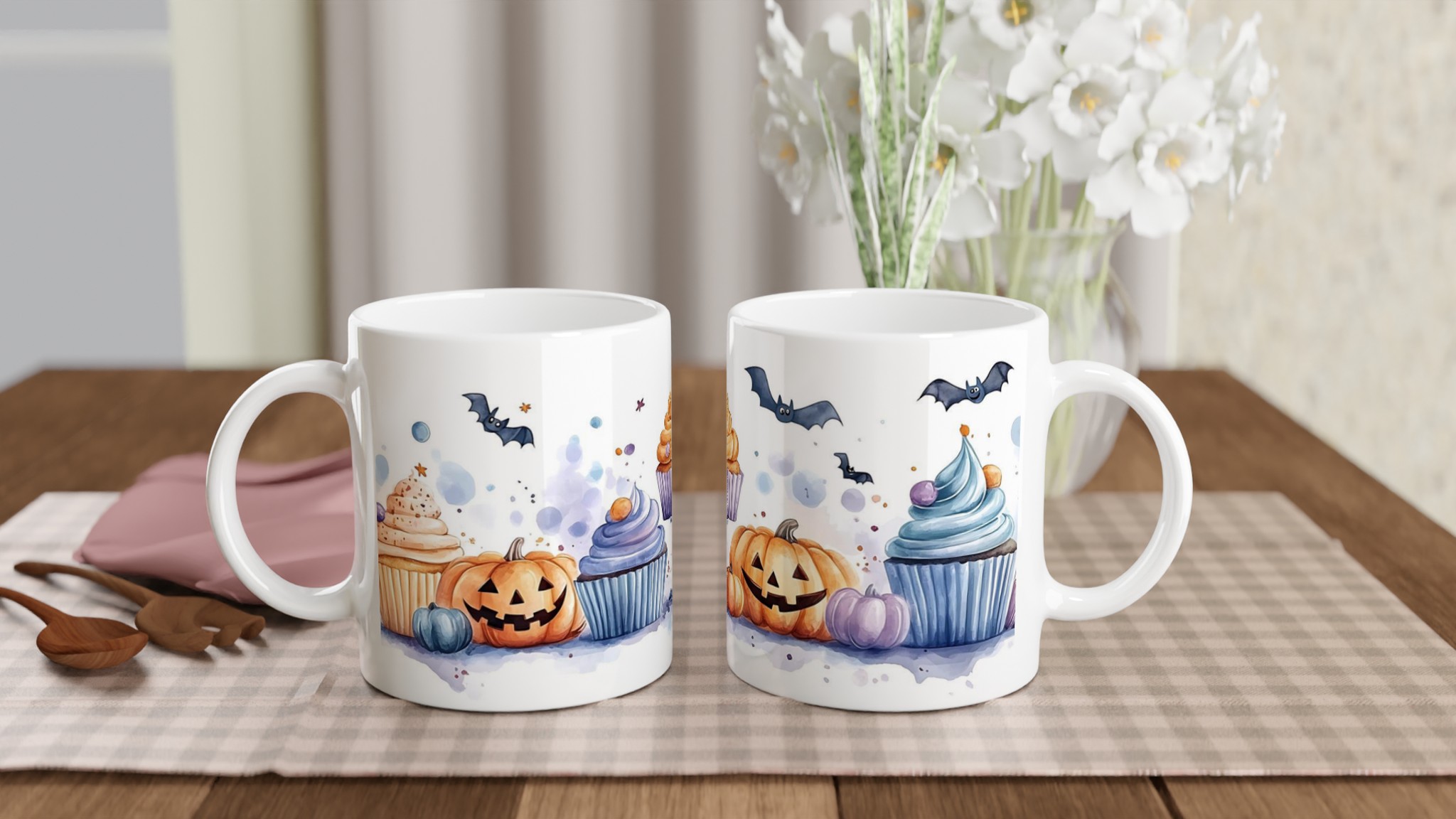 Bus eller Godis Mugg: Mysig Halloween-design i akvarell – Välj din färg! 10 7e4f2714-cb43-40a5-8fef-41128f7cf951
