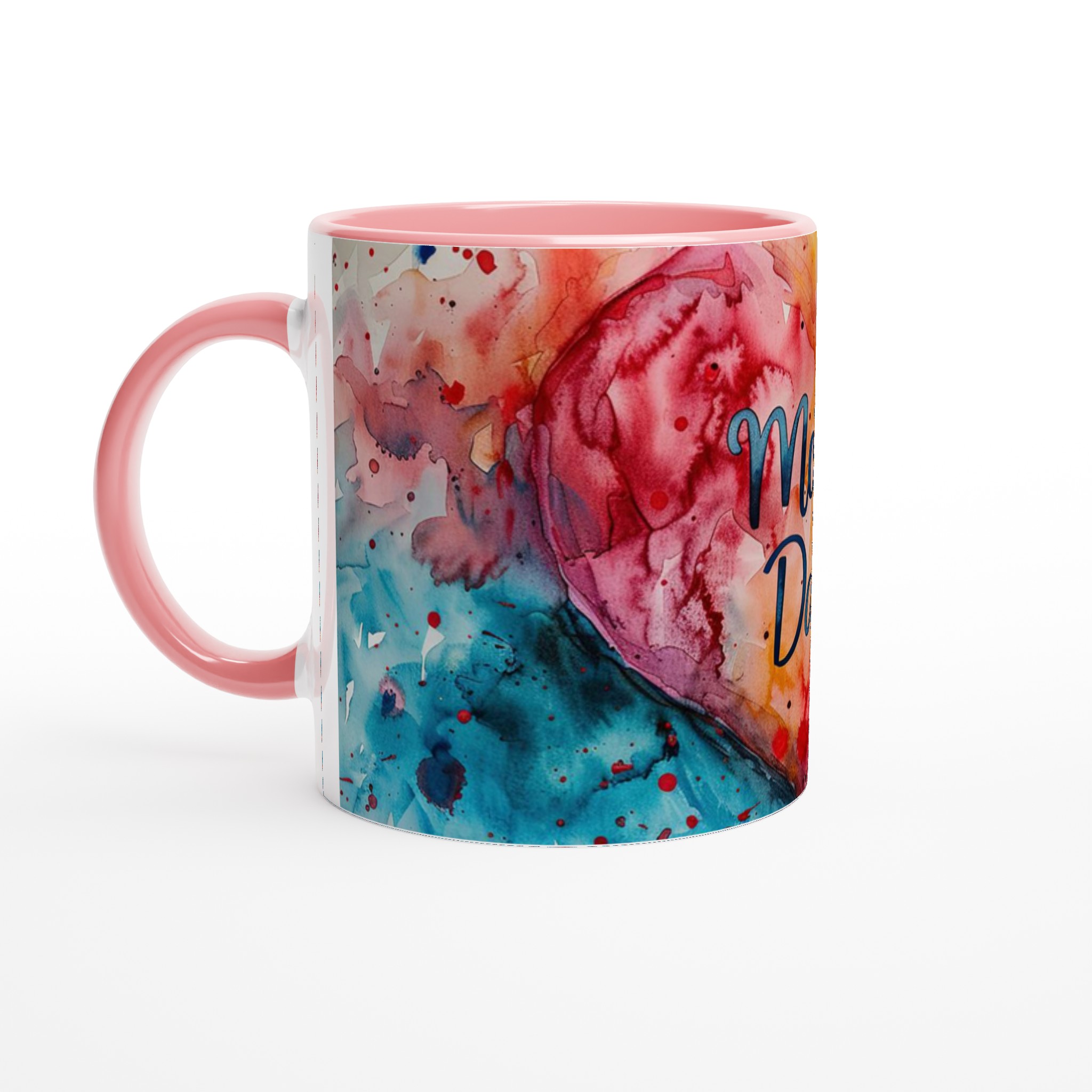 Mother's Day 11oz Ceramic Mug – Bright Watercolor Heart Design in Your Choice of Seven Colors 6 7eadd5c0-398b-4886-8e92-4ede493cbf29