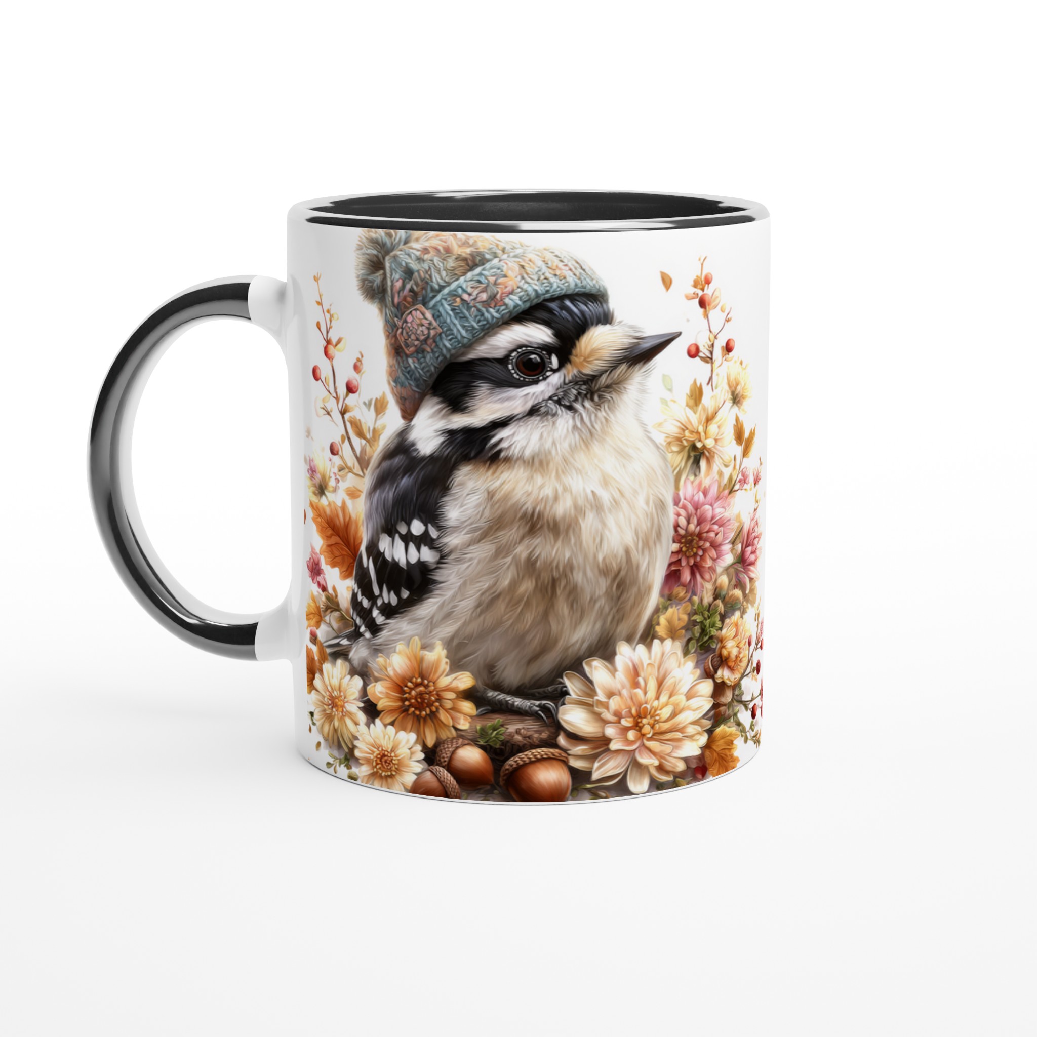 Vit 11oz keramisk mugg med charmigt fågelmotiv och varm höstpalett 4 7f291e8a-cc7a-465a-bf13-f0b913fdbae7
