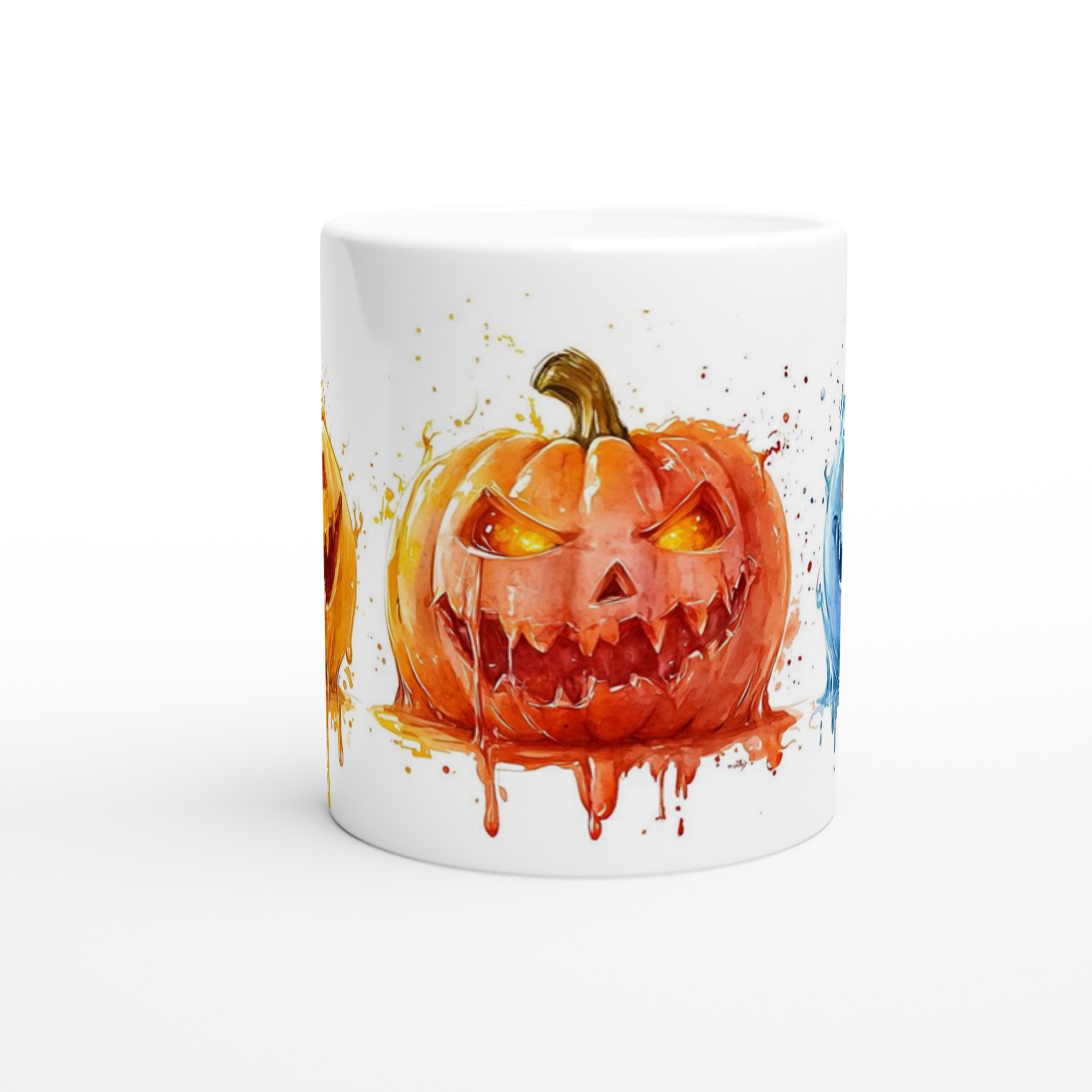 Spooky Watercolor Pumpkins: 11oz Keramisk Mugg för Halloween-mys i ditt val av sju skräckinjagande färger! 8 7f2f7193-5197-41f9-82df-a5d9a7fabe1a