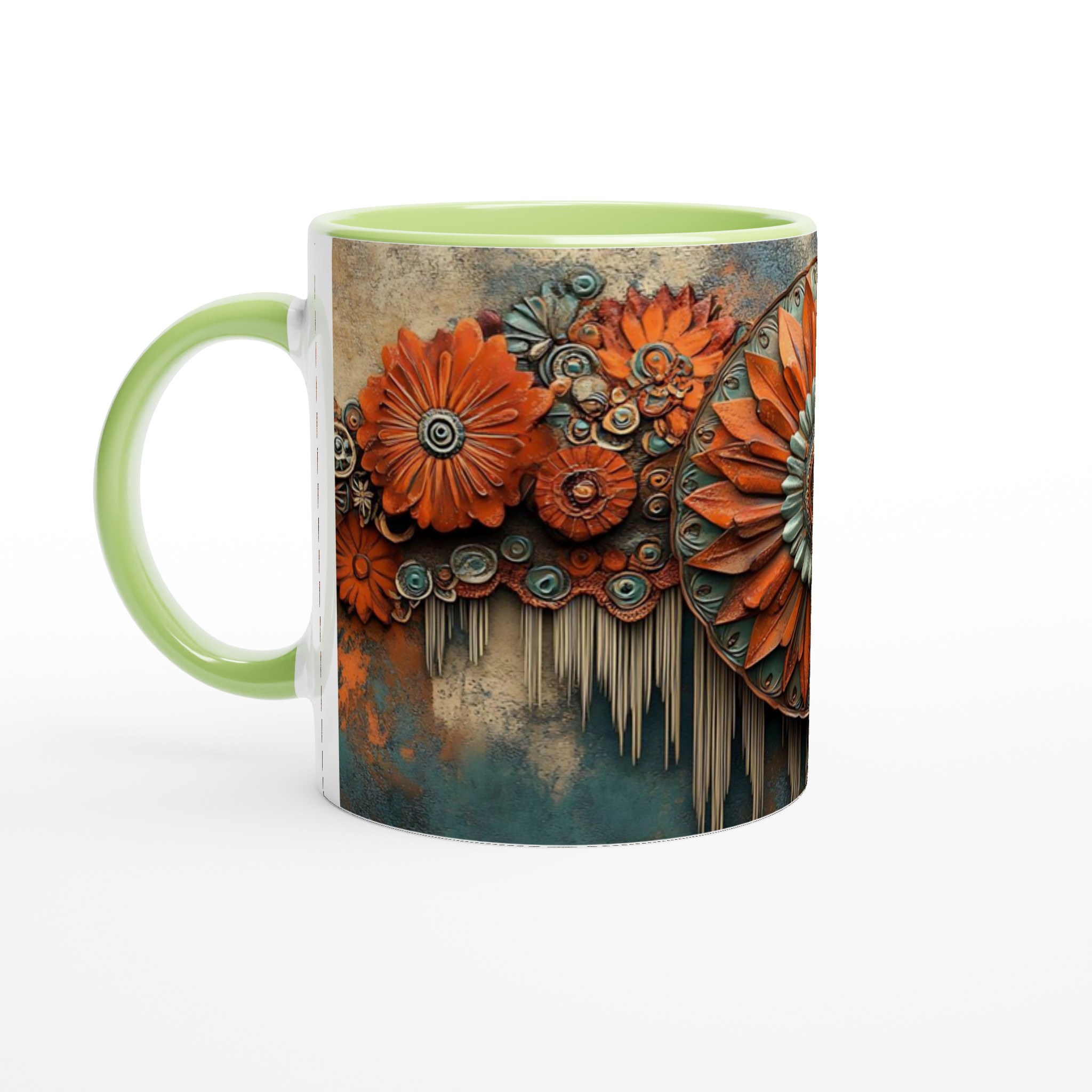 Abstrakt Mandala-inspirerad keramikmugg – Konstnärlig Kopp med Organiska Former och Rustika Toner 7 7f56bad6-180f-4b0d-b797-90ec9bd24c30