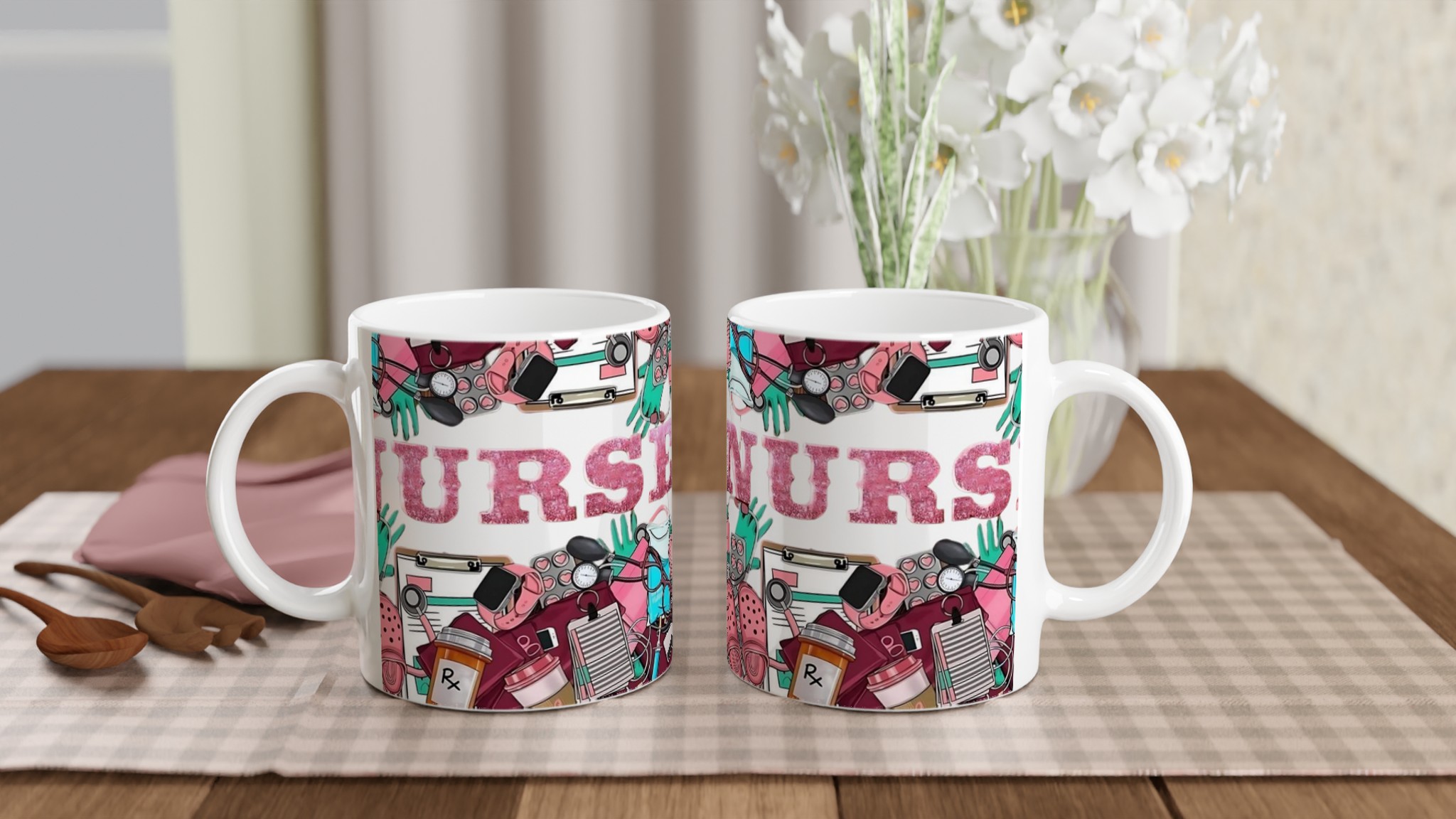 Keramisk mugg 11oz med rosa Nurse-design – välj bland 7 färgstarka keramfärger 10 7f69e312-4c7d-41de-88e1-22800b5b93e4