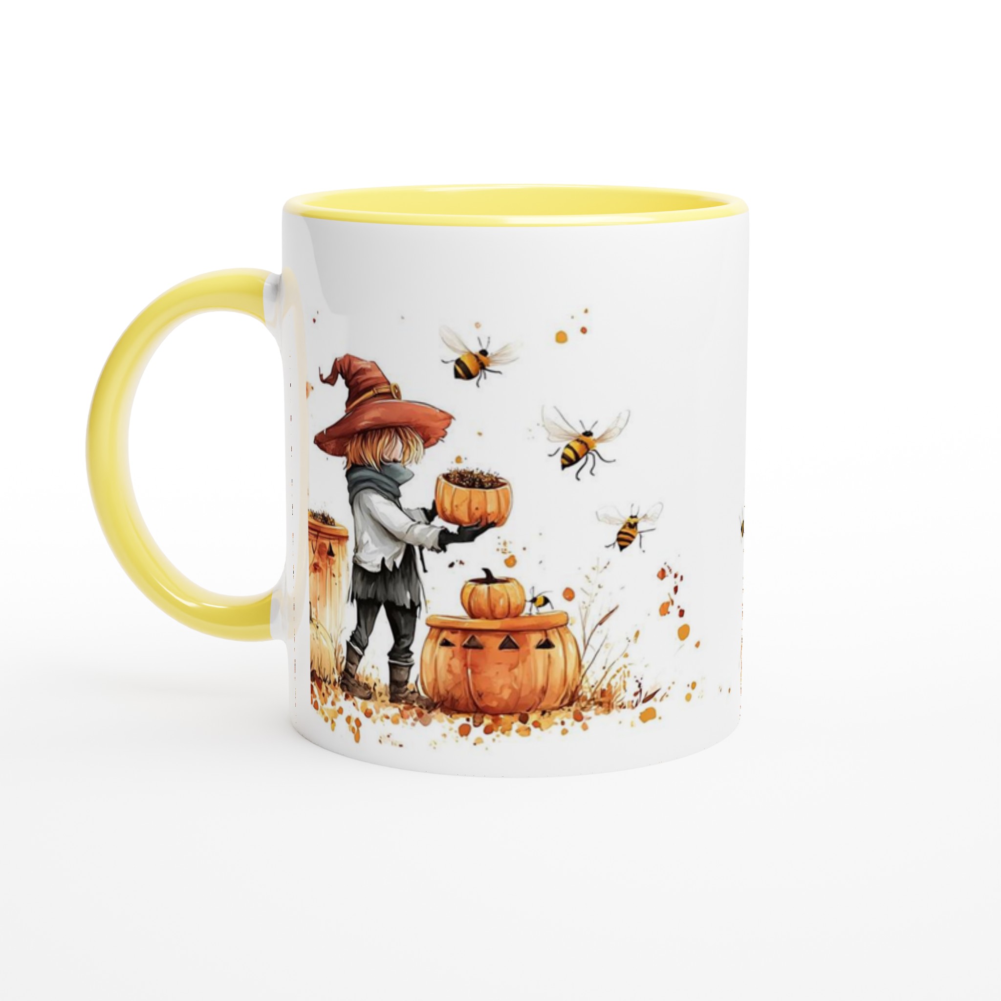 Höstmagi Keramikmugg - Charmig Häxdesign & Bin i Vattnenfärg - 11oz 3 7f6ef6cd-575c-48f4-a463-0707b4d3613f