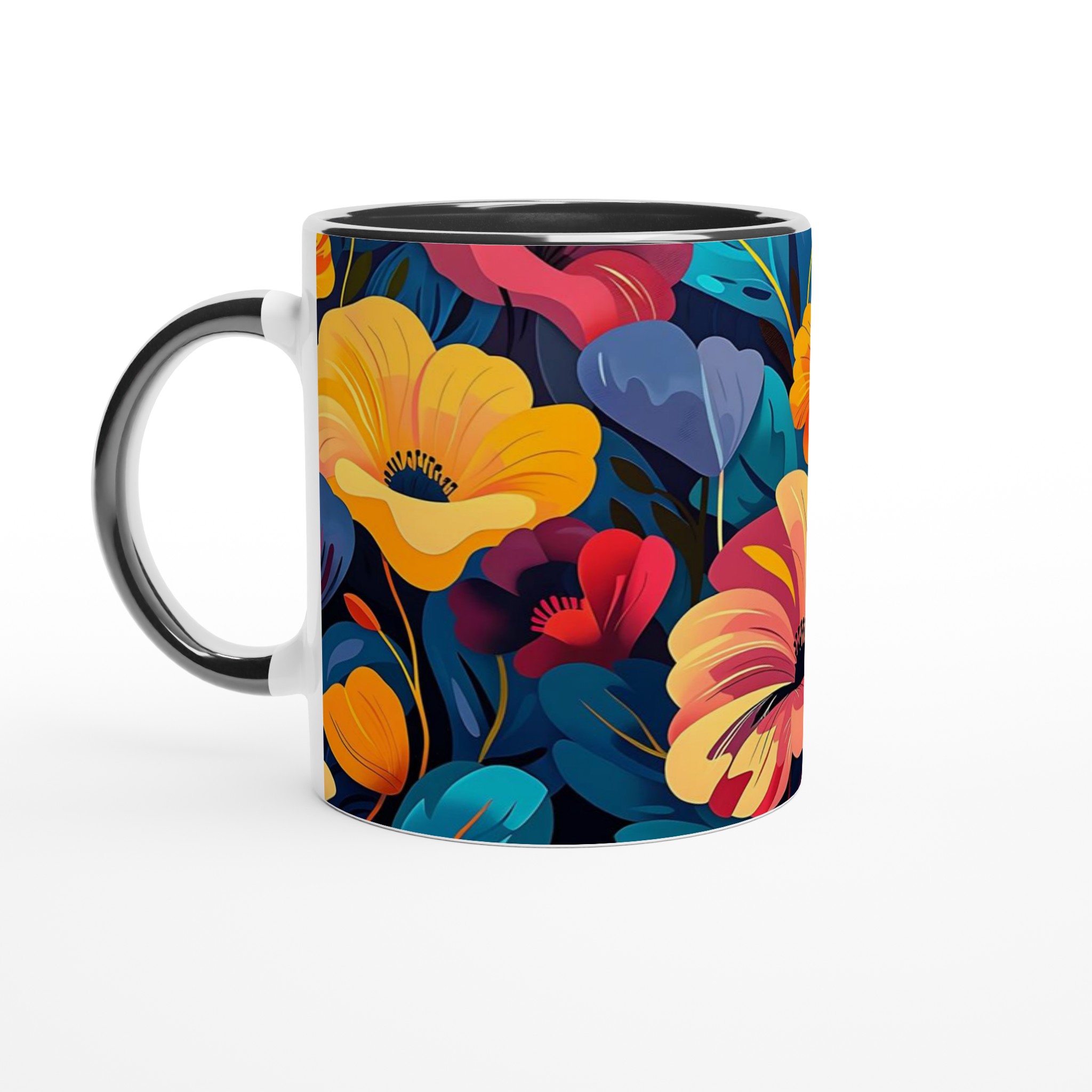 Tropisk Blomsterglädje 11oz Keramisk Mugg – Färgglad Design för Kaffe- & Teälskare 5 7f8e2299-dd4c-4d56-8b38-0b806bb47480