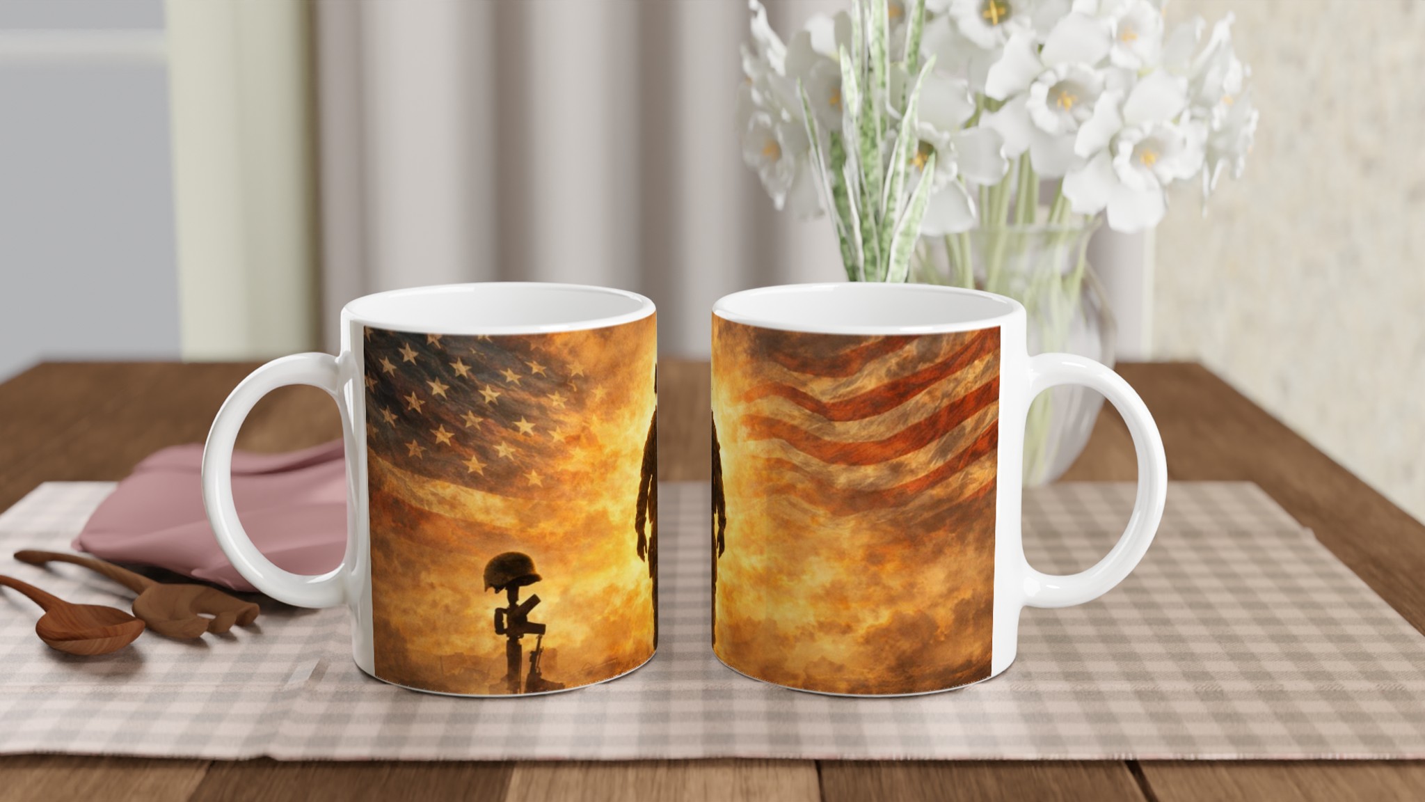 Vit 11oz keramisk mugg med patriotisk militärmotiv – välj bland sju livfulla keramiska färger 10 7f96f6ac-080c-47e9-bb4f-748cb16f8696