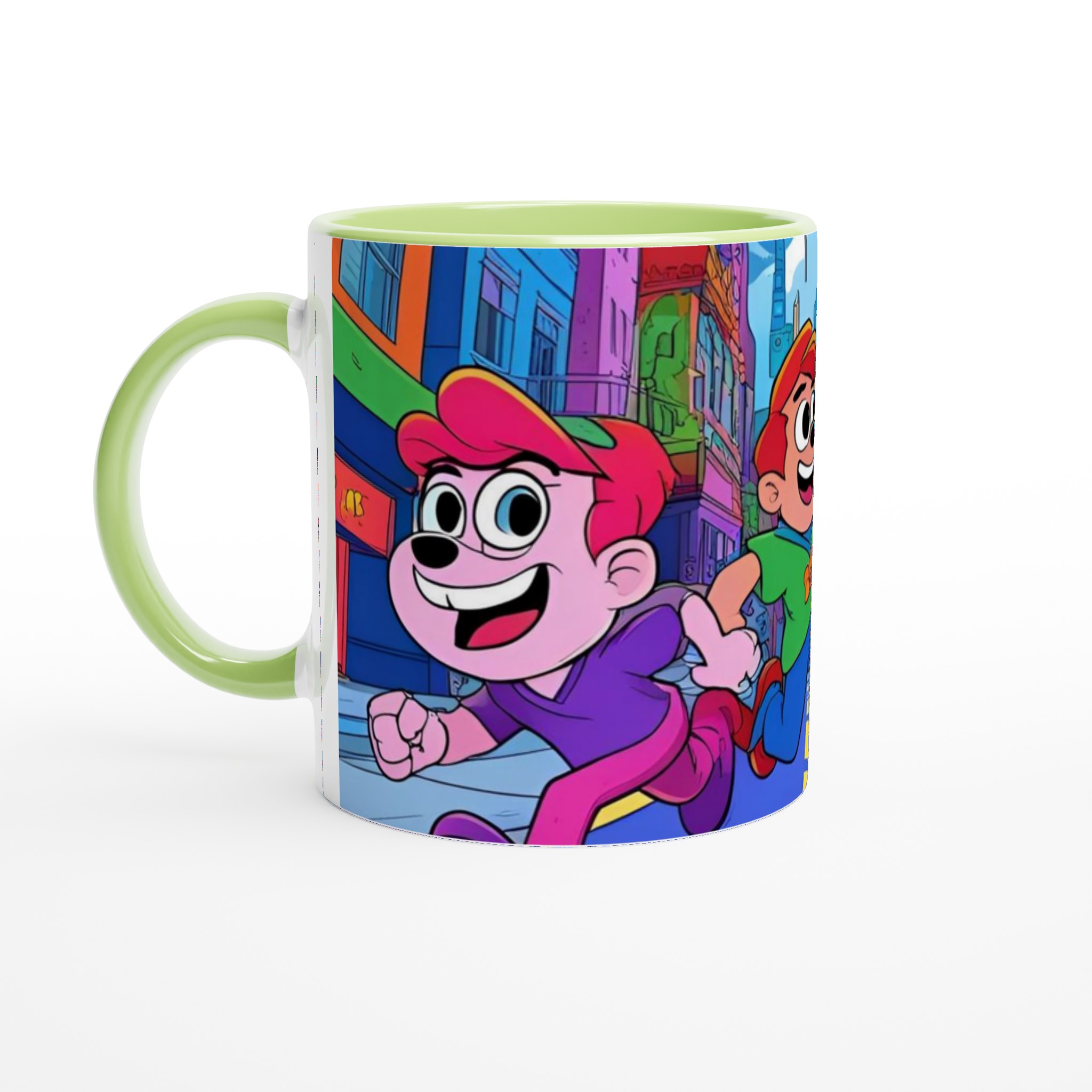 Vit 11oz keramisk mugg med lekfulla och färgstarka karaktärer – välj din favoritfärg 7 7fa77d65-9fab-4f77-ada8-0eb5b2900df4