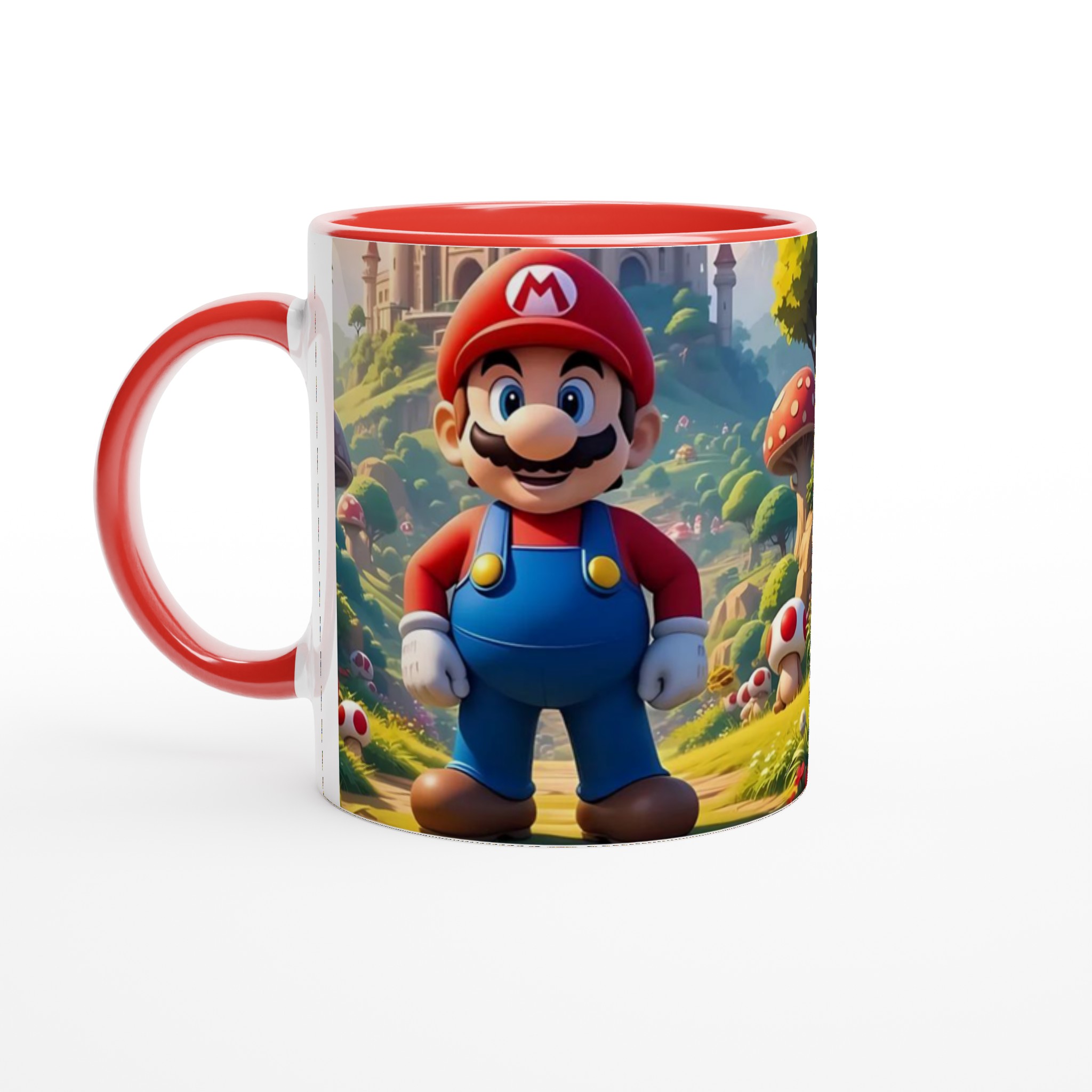 Vit 11oz keramisk mugg med färgstarkt Mario-tema – välj bland sju livfulla keramiska färger 5 7fad349c-8272-45c8-97c8-3e5952bc1429