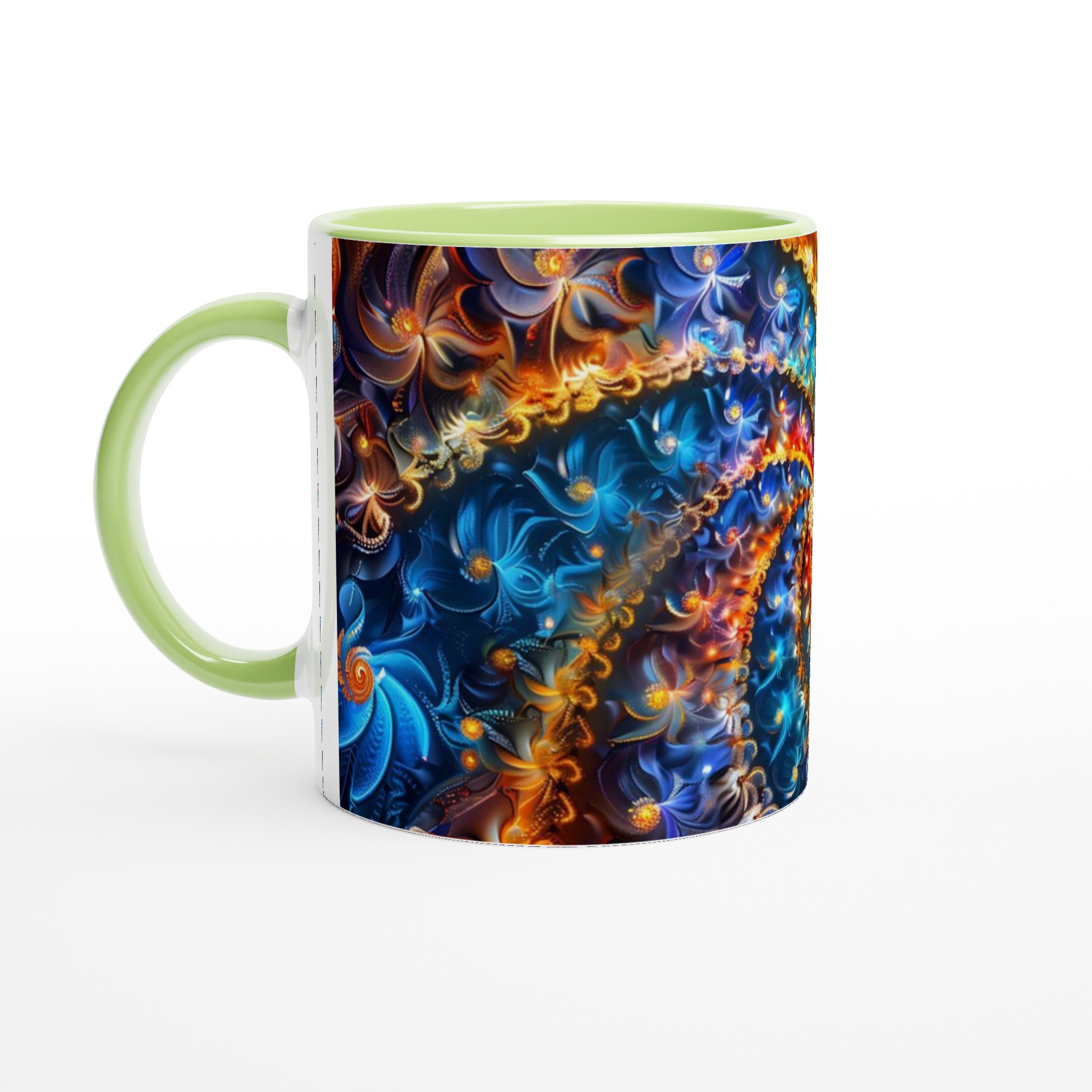 Kosmisk Spiral Mugg – Abstrakt Mönster i Blått och Orange, 11oz Keramik 7 7fc63871-77a7-4ea2-a960-47b315b12253