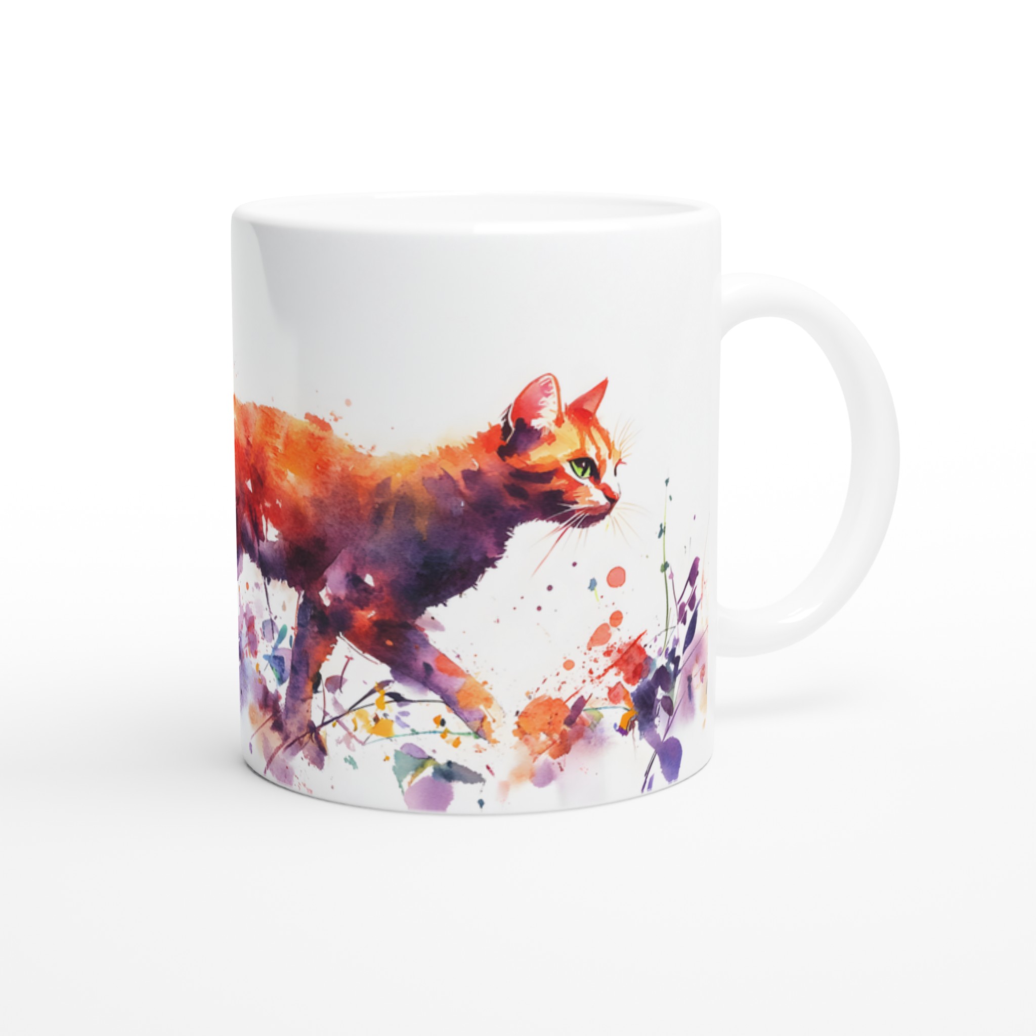 Konstfull Katt & Blommor - Akvarell Mugg | Välj bland 7 Färgstarka Keramikmuggar 9 7fdd9d8c-920a-4576-99f3-7b91a06d90b7