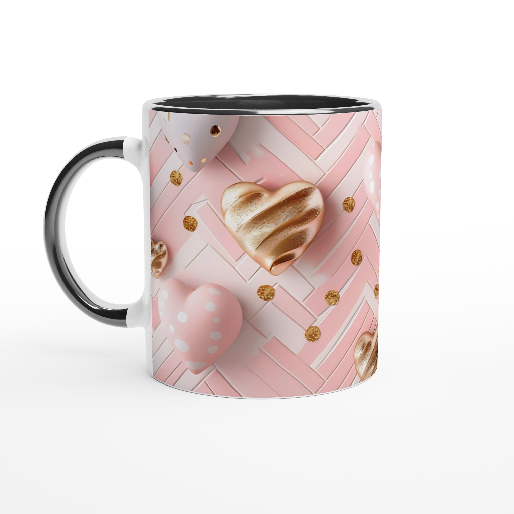 Kärleksfull 11oz Keramikmugg – Rosa & Guldlyx för Din Dryck 4 801f443b-fd8a-490b-963d-0e5ad57e7d53
