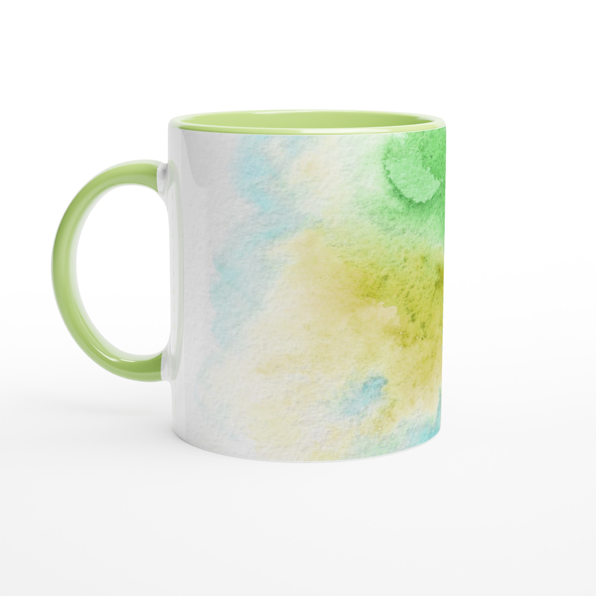 Vit 11oz keramisk mugg med akvarellmönster i lugna, mjuka färger – välj din favoritfärg på muggen 7 8064701a-8dd7-4620-9ad9-b618e7364428