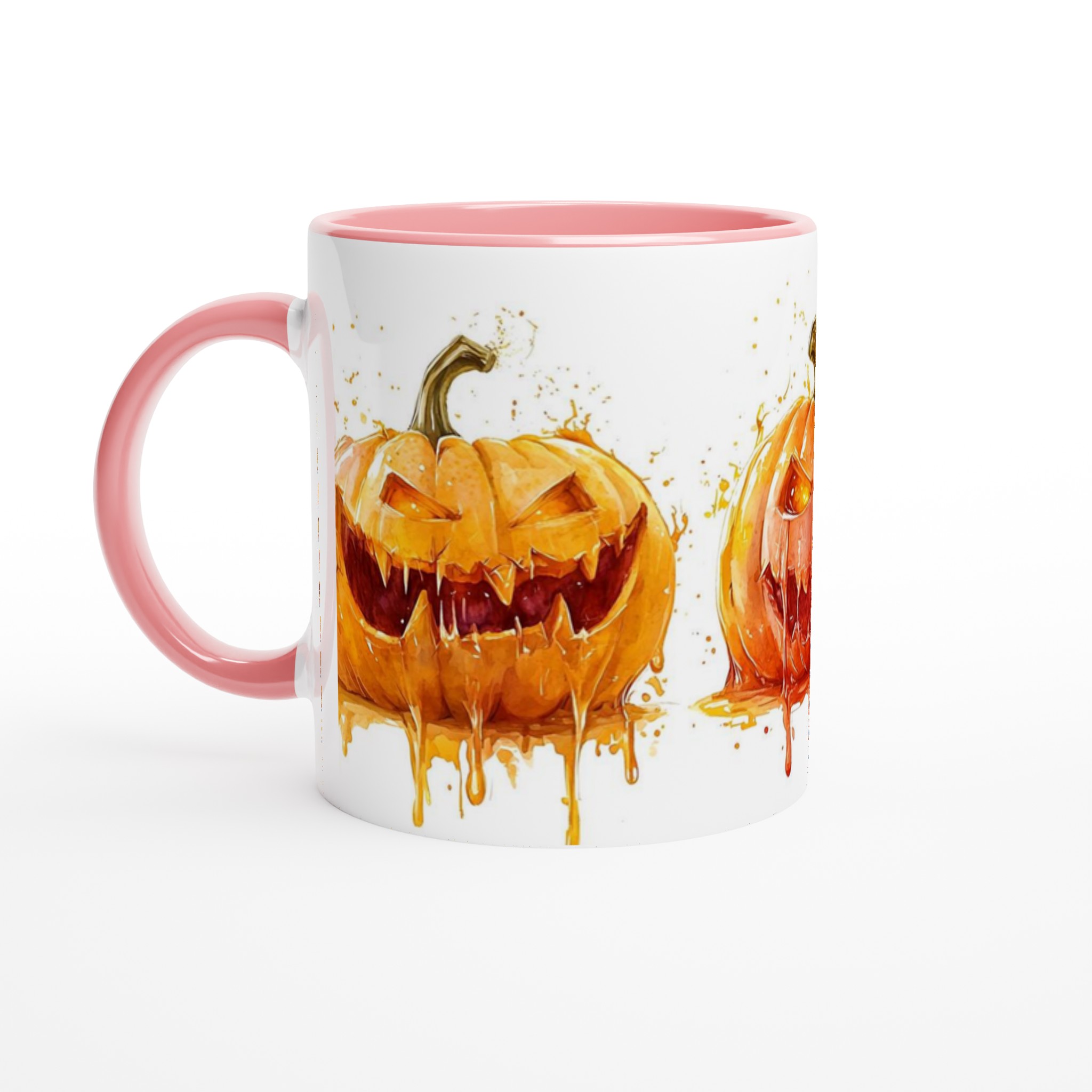 Spooky Watercolor Pumpkins: 11oz Keramisk Mugg för Halloween-mys i ditt val av sju skräckinjagande färger! 6 806db9c9-80c6-47f1-a92e-fce70262947d