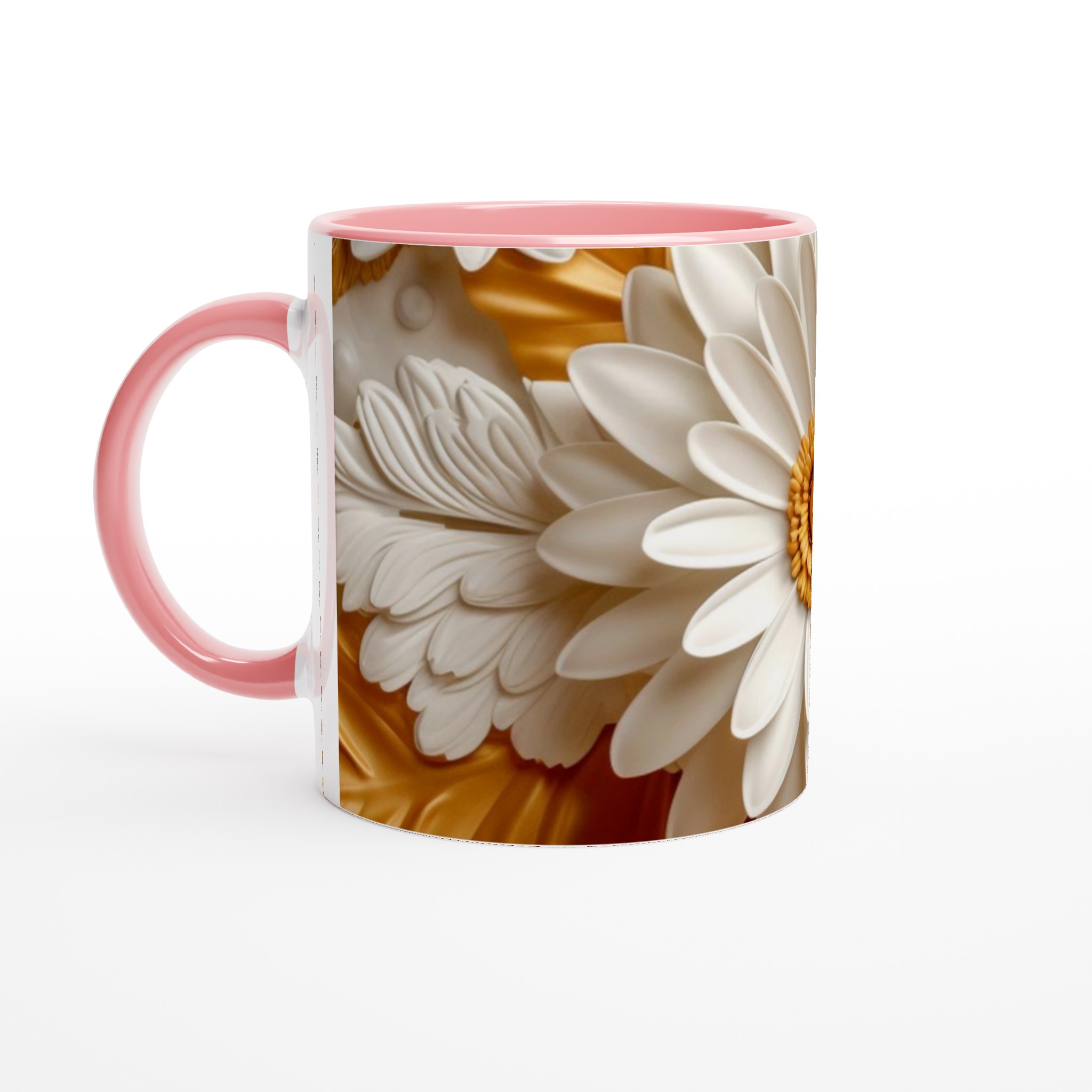 Elegant Vit 11oz Keramisk Mugg med Gyllene Blommotiv – Välj Din Favoritfärg 6 80858f8a-a94a-43e1-a447-8ed90f39e144