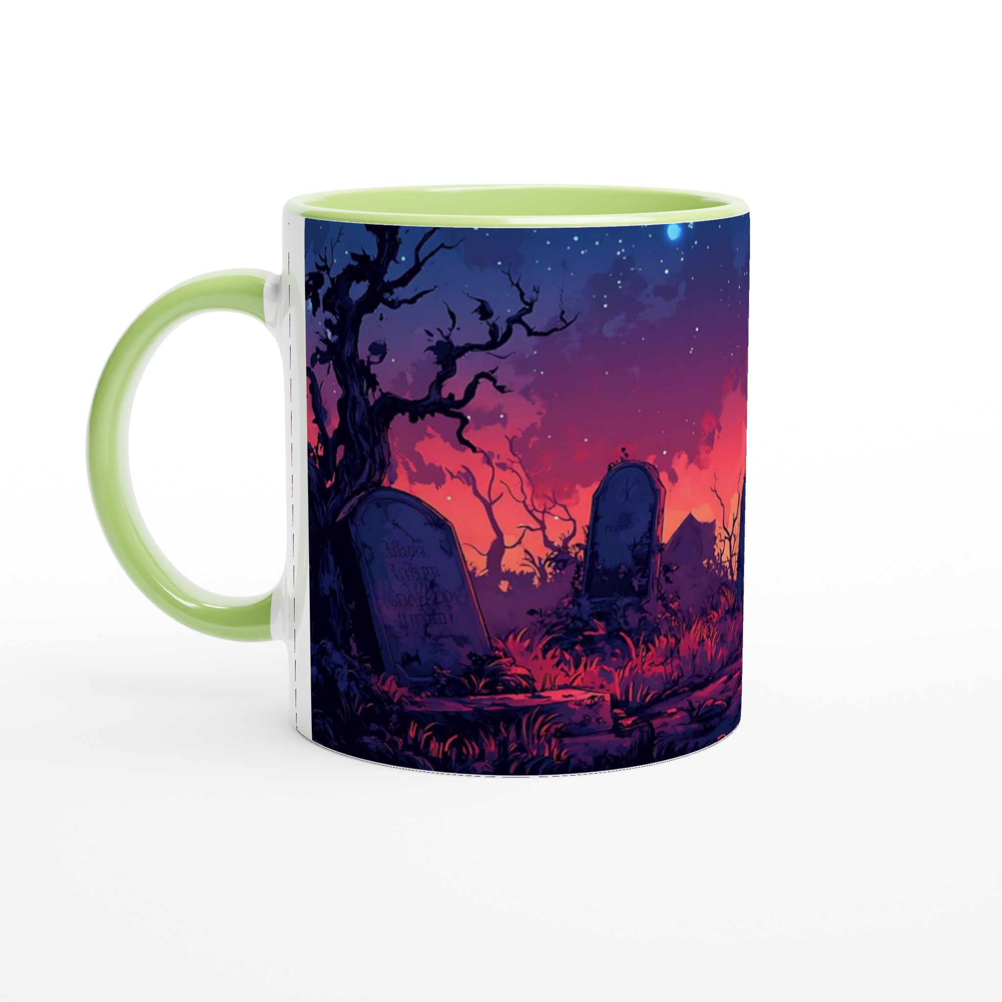 Spöklik Kyrkogård vid Skymningen 11oz Keramisk Mugg – Drömsk Gotisk Design i Ditt Val av Färger 7 80abd5b8-ca58-49a6-8a46-f13f50b63d91