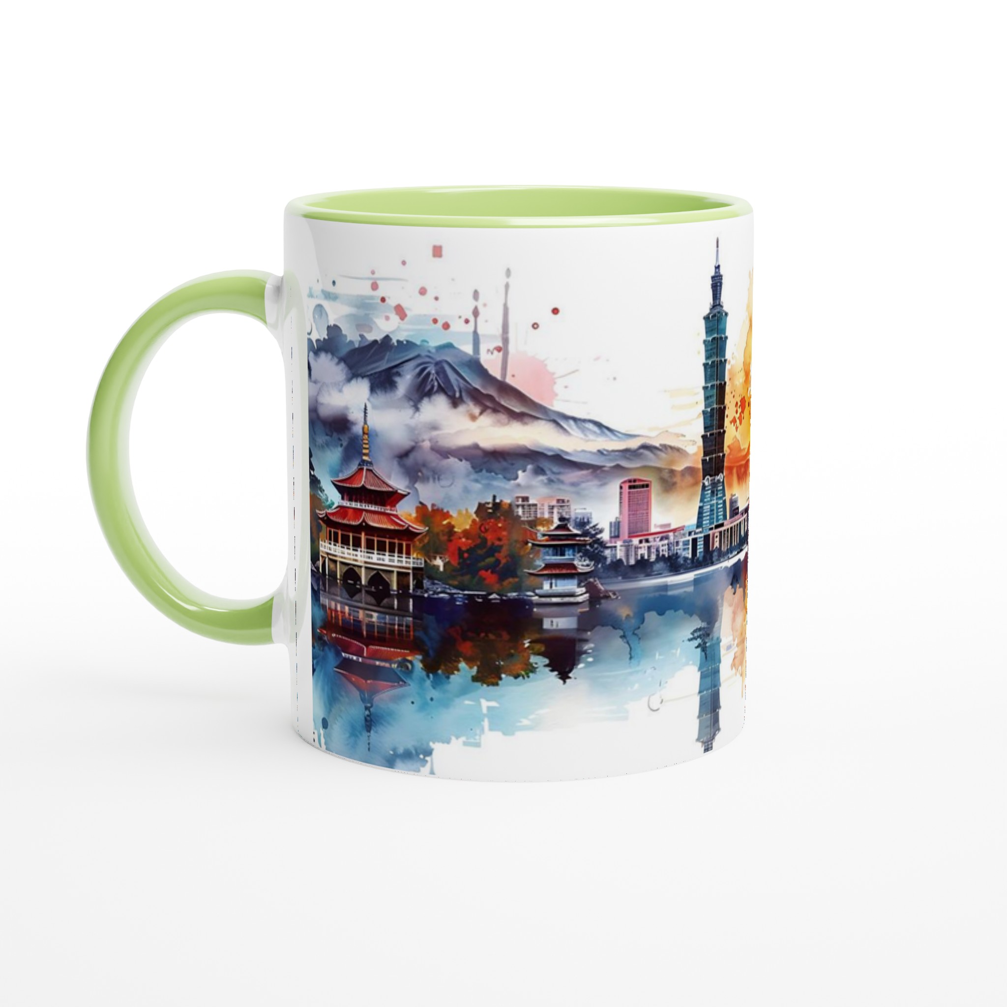 Taipei Watercolour Cityscape Mugg – 11 oz premium keramikmugg i ditt val av 7 färger 7 80acee24-7b96-4d0b-92ac-0adef54193be